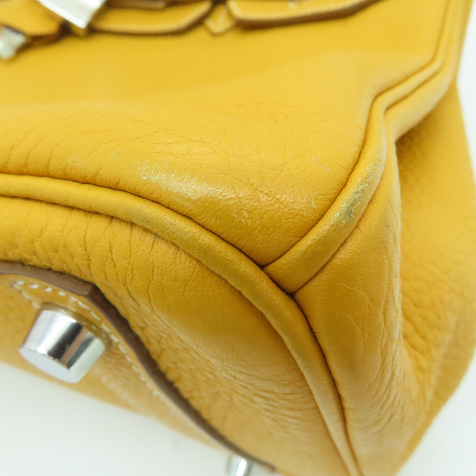 HERMES Togo皮革Birkin 30银扣手挽袋Moutrade芥末黄