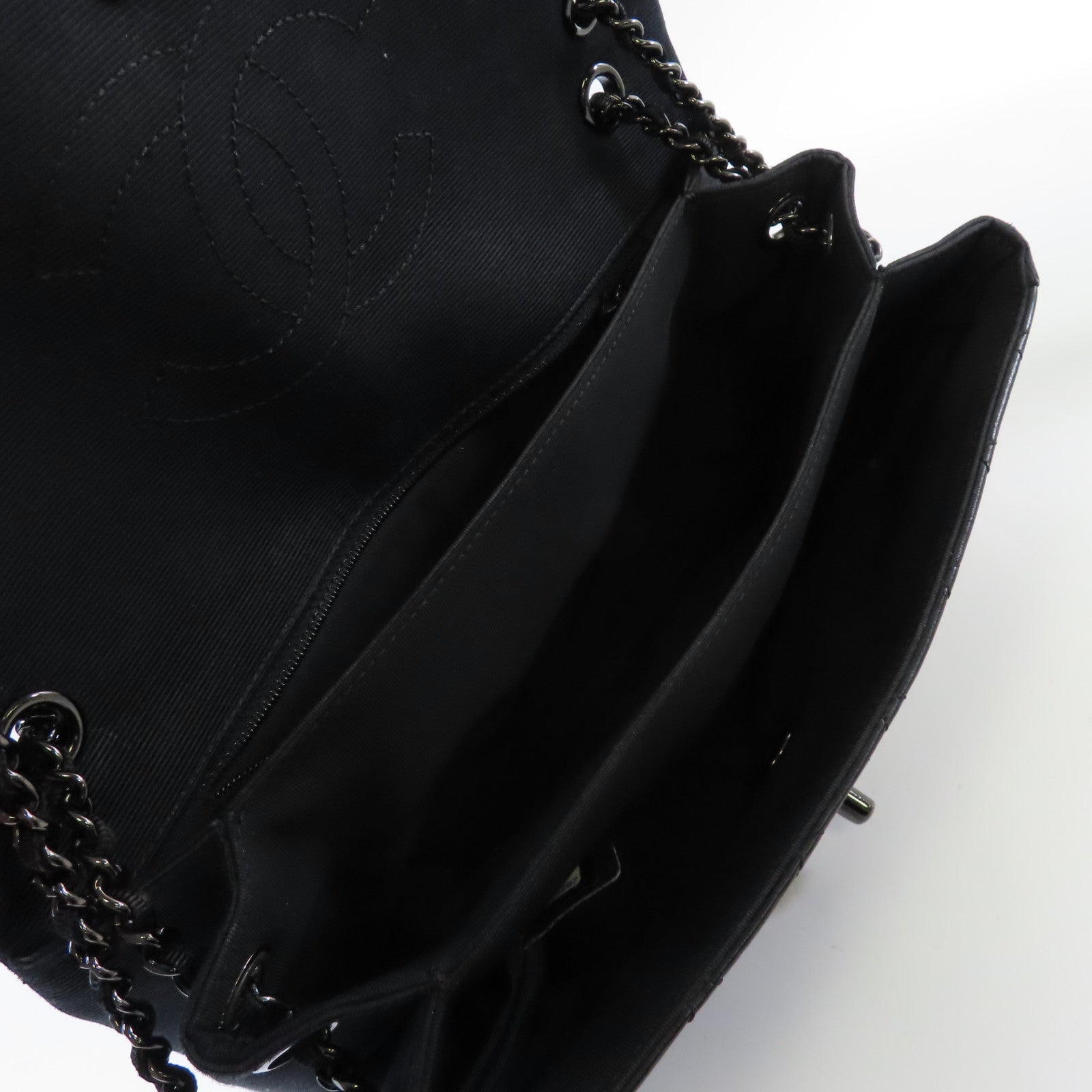 CHANEL 菱格羊皮皮革Chain Shoulder Bag鏈帶肩背袋黑色