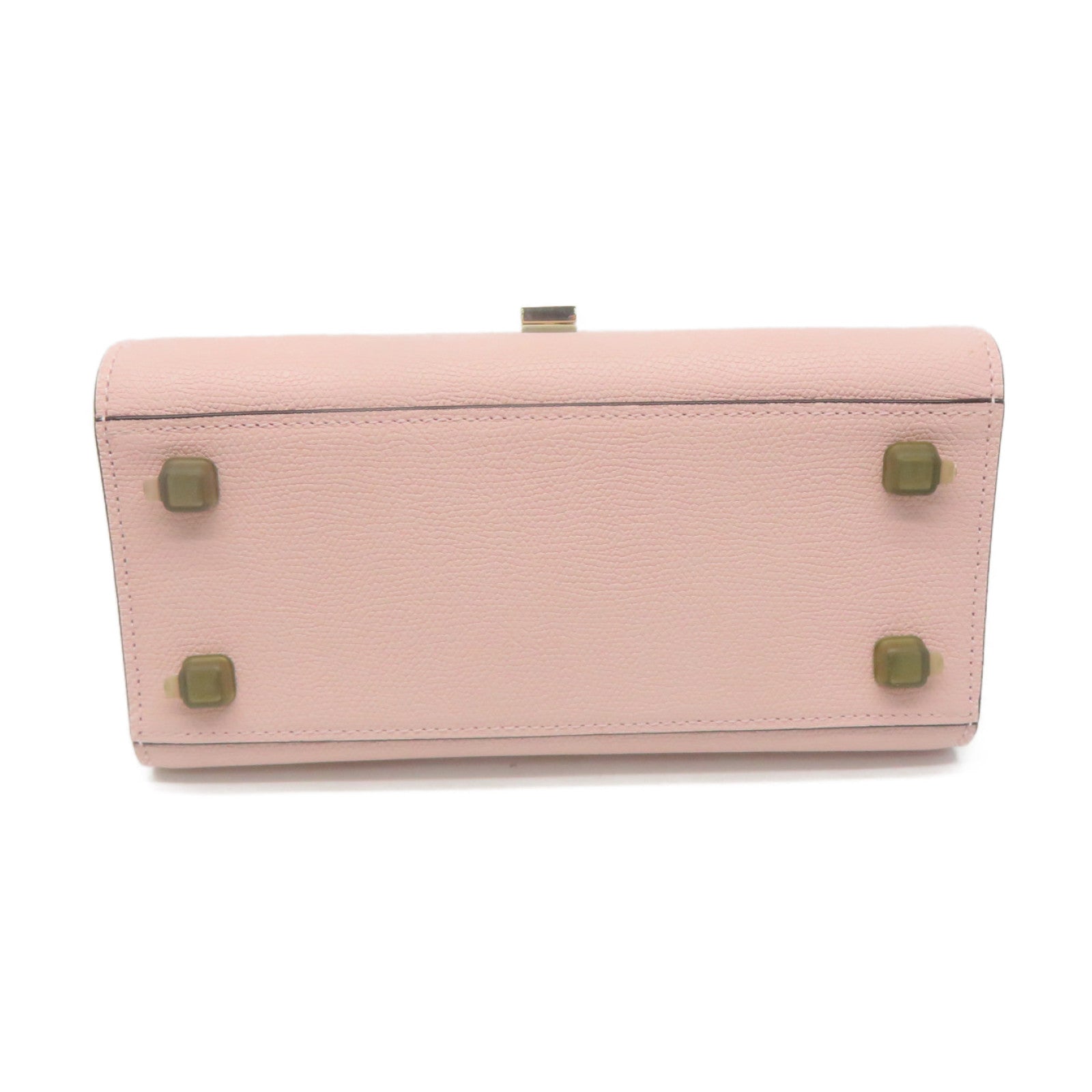 SELECTION Cowhide Leather Valextra Mini Textued 2Way Hand Bag Pink