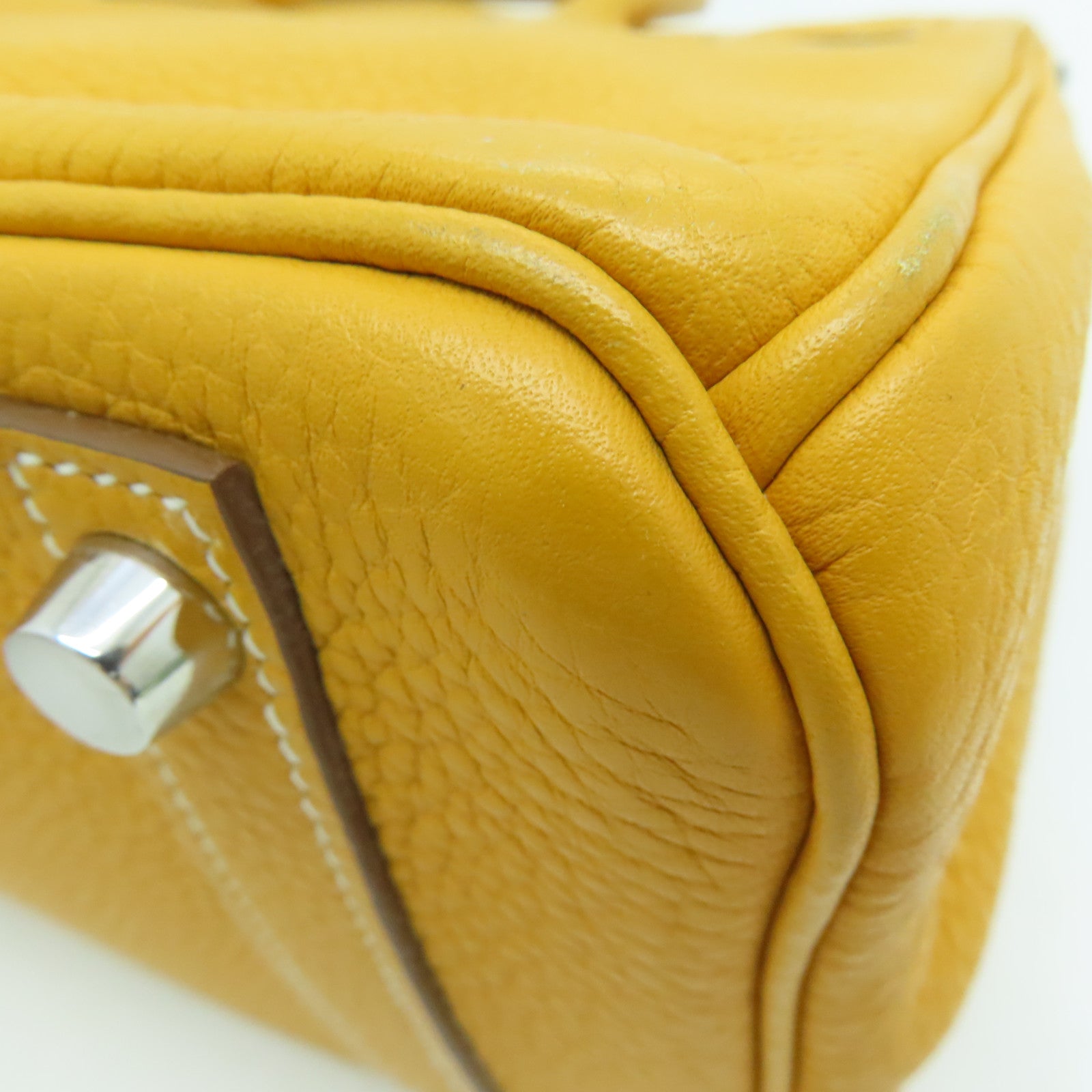 HERMES Togo皮革Birkin 30银扣手挽袋Moutrade芥末黄