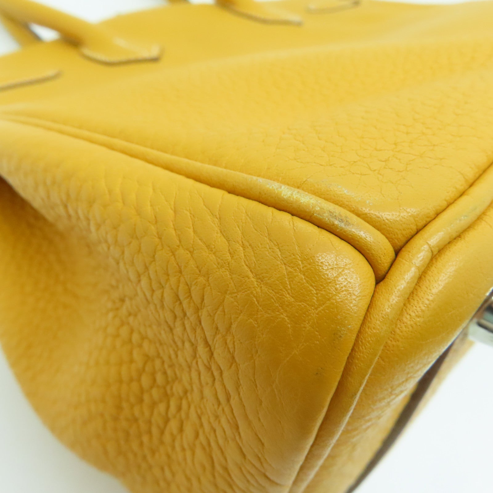 HERMES Togo皮革Birkin 30银扣手挽袋Moutrade芥末黄