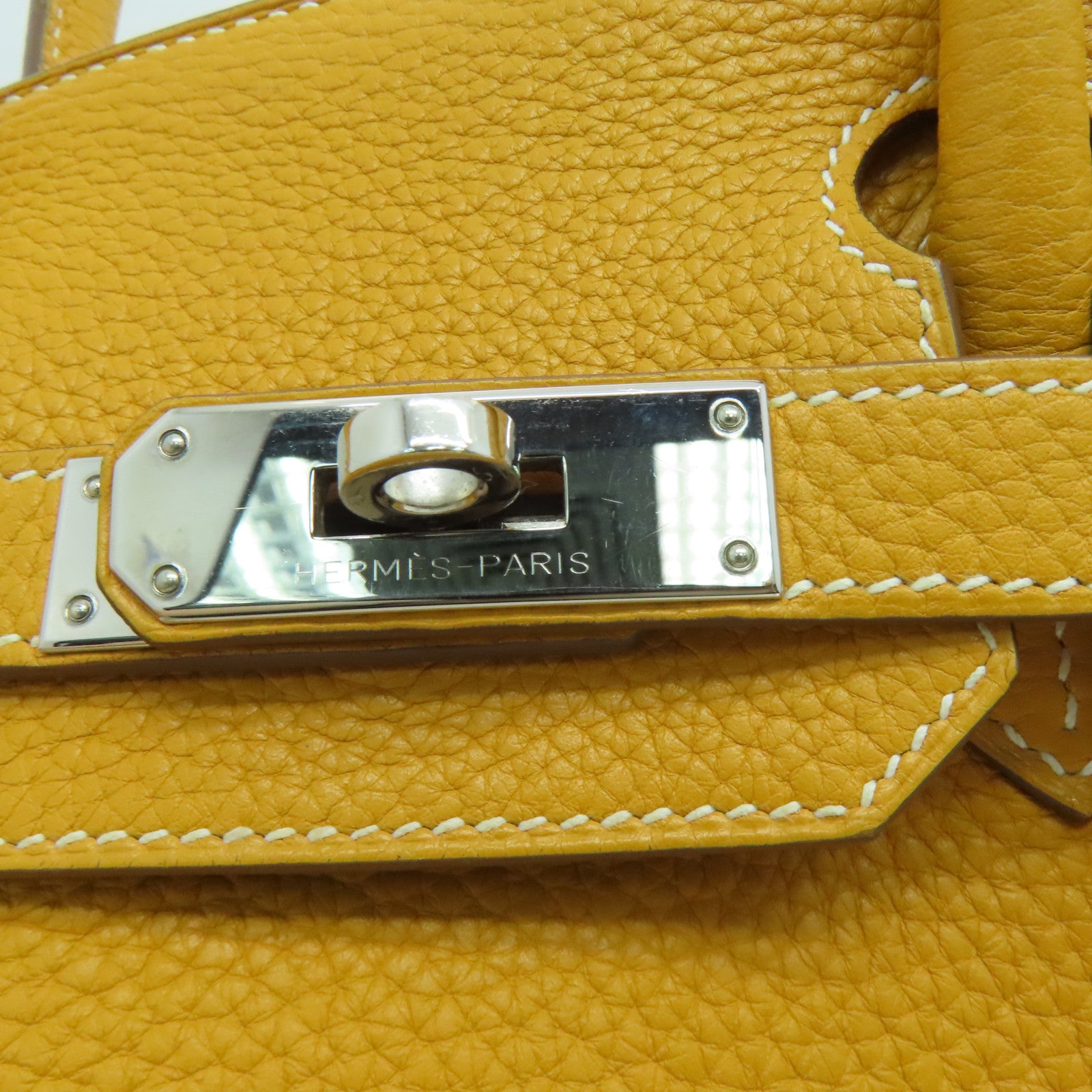HERMES Togo皮革Birkin 30银扣手挽袋Moutrade芥末黄