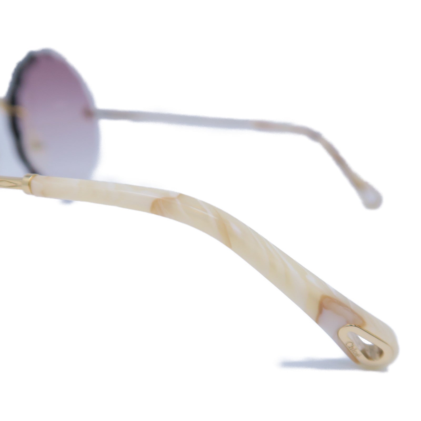 Chloe 金屬/PVC Sunglasses太陽眼鏡紫色/米色