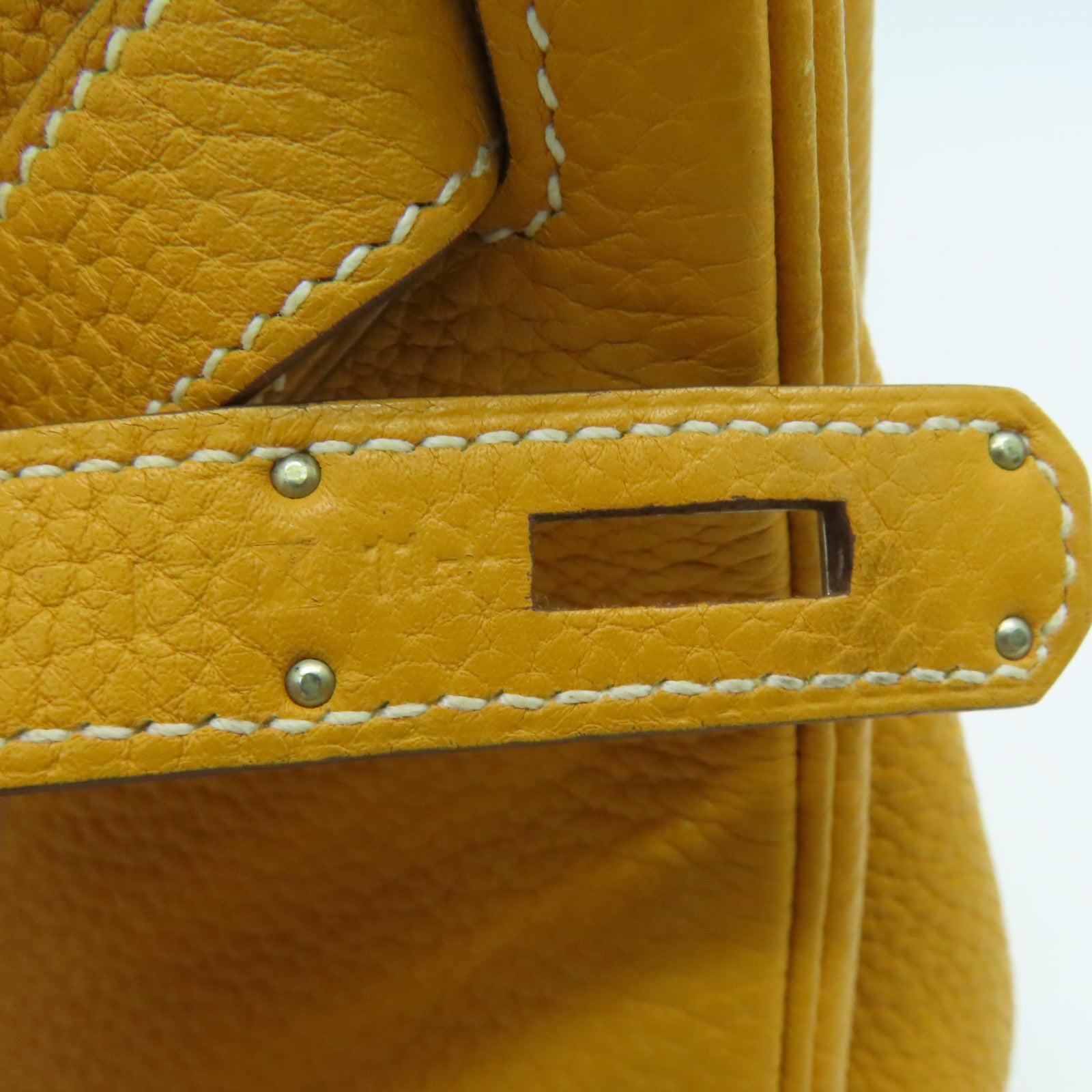 HERMES Togo皮革Birkin 30银扣手挽袋Moutrade芥末黄