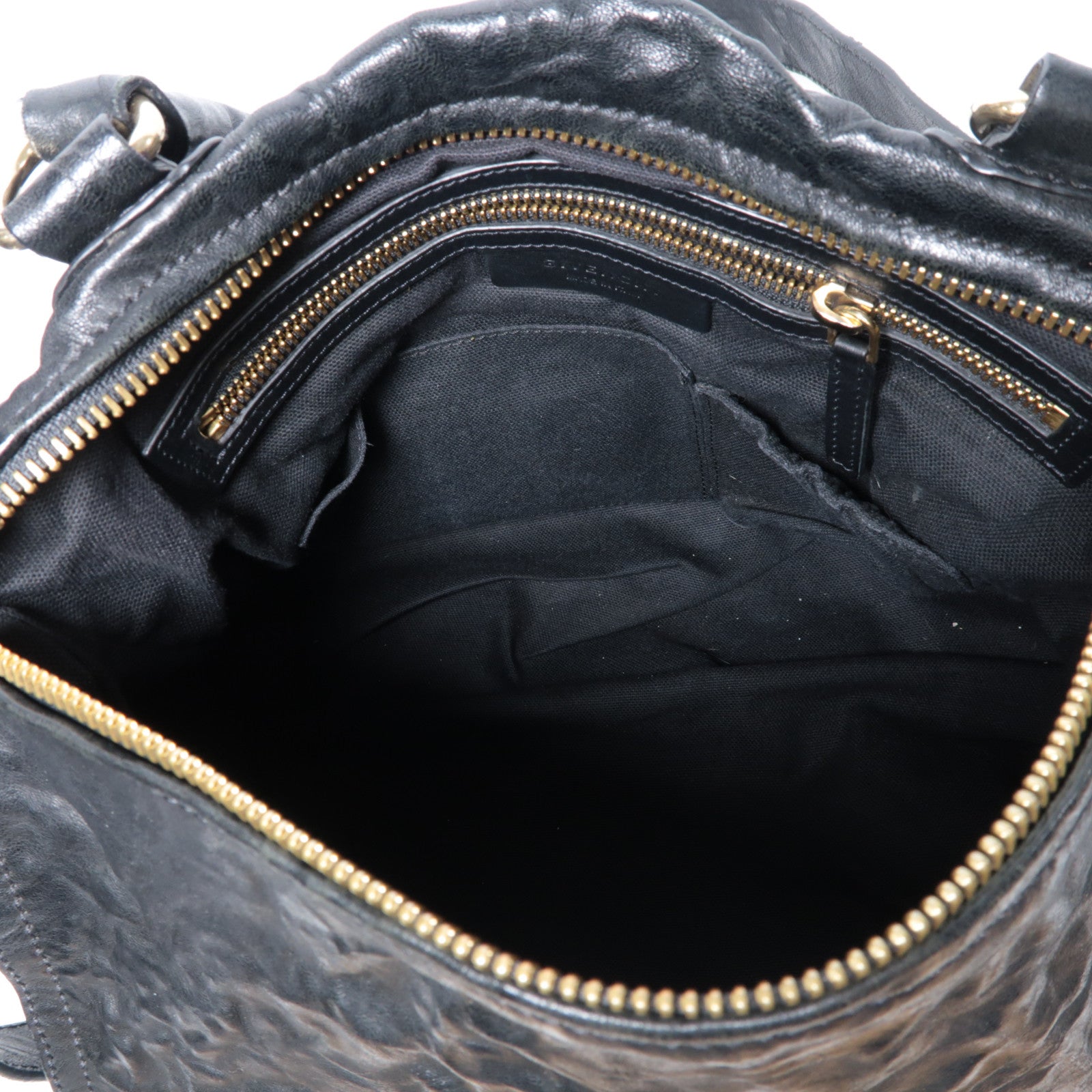 GIVENCHY 牛皮皮革Pandora金扣手挽肩背兩用袋黑色