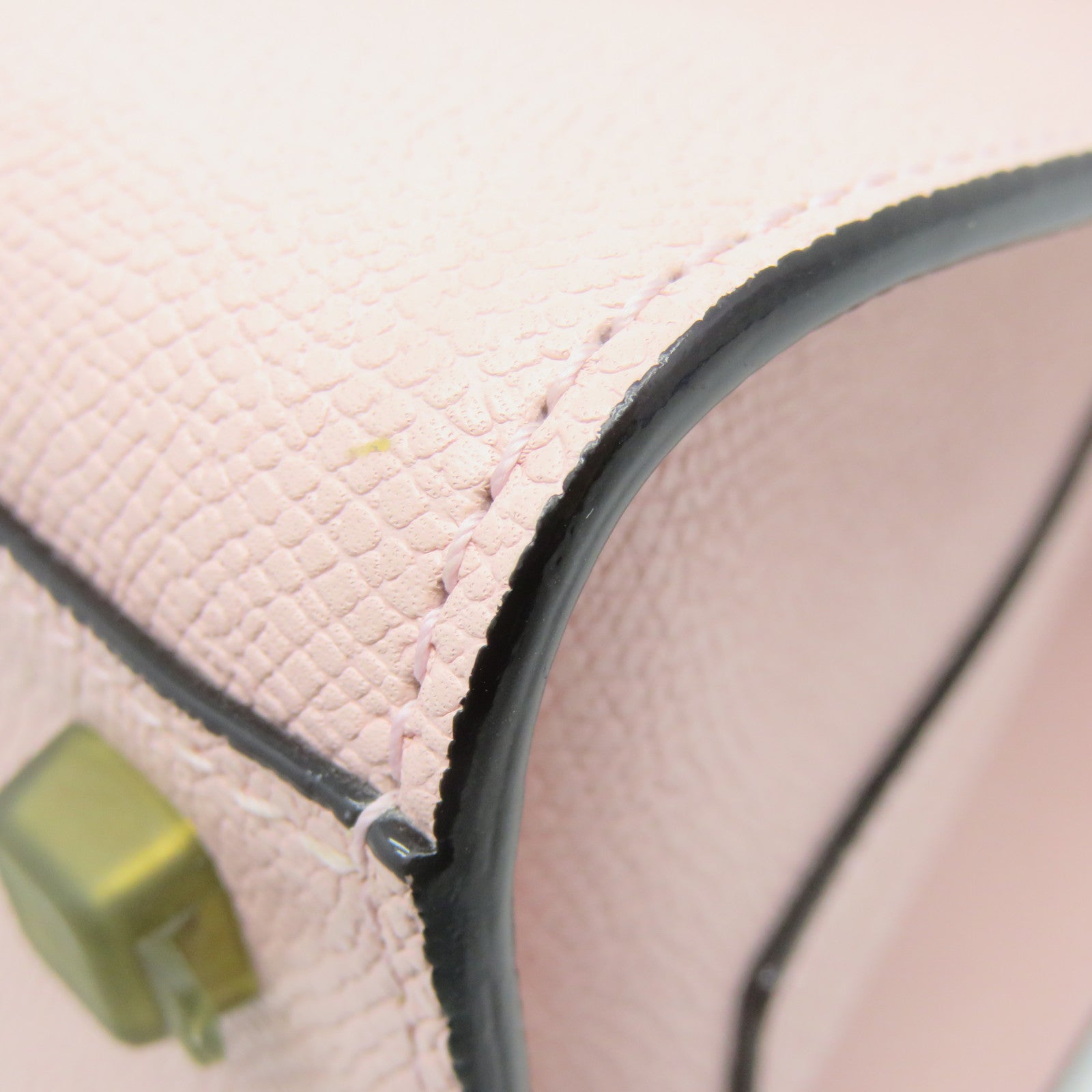 SELECTION Cowhide Leather Valextra Mini Textued 2Way Hand Bag Pink