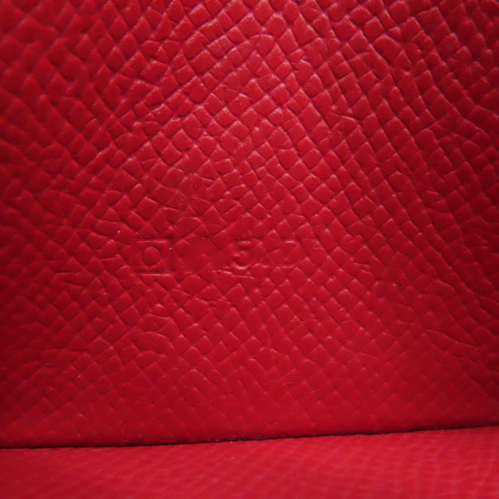 HERMES Epsom皮革Bearn Card Case銀扣卡片套暗紅/番茄紅