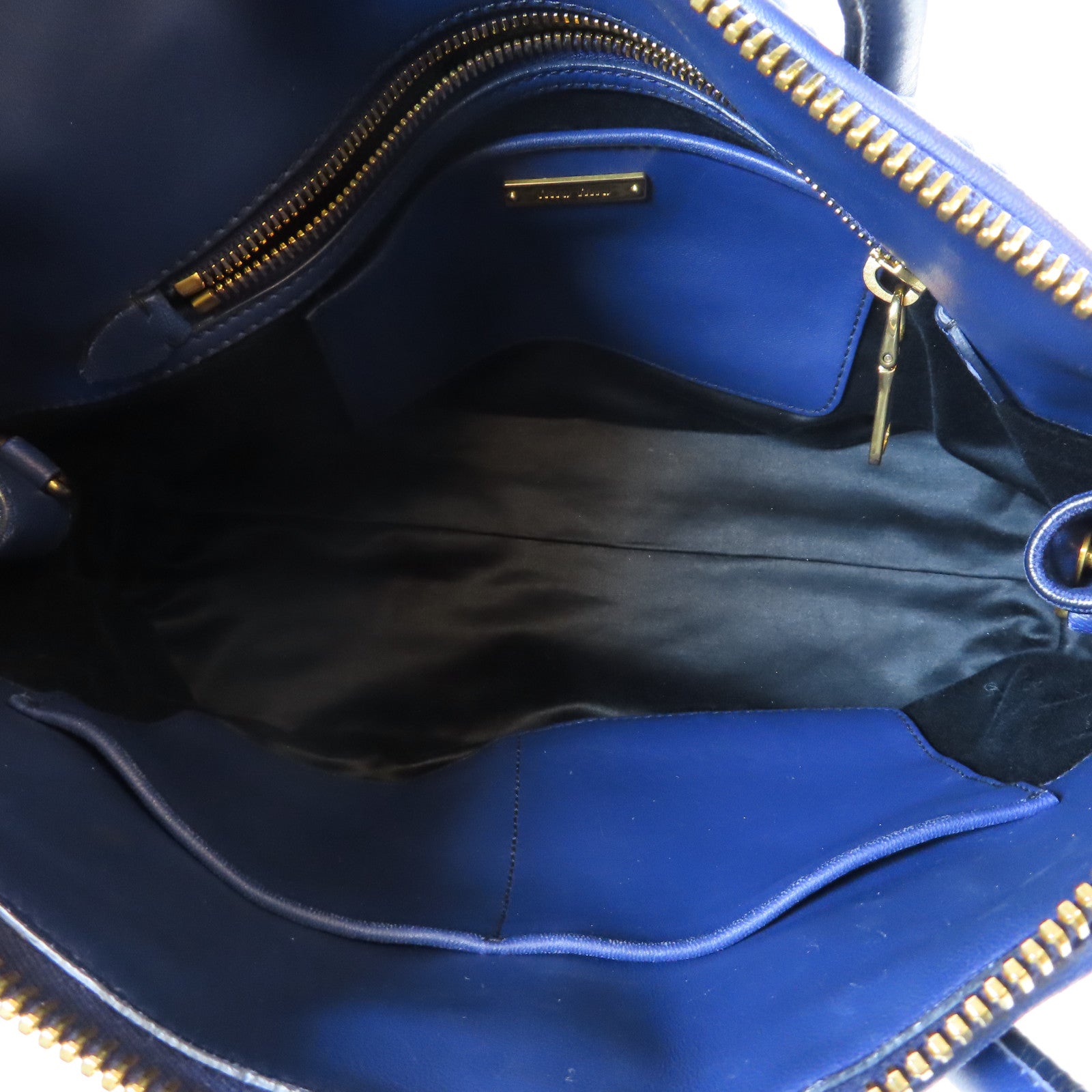 Miu Miu 牛皮皮革Handbag金扣手挽袋藍色