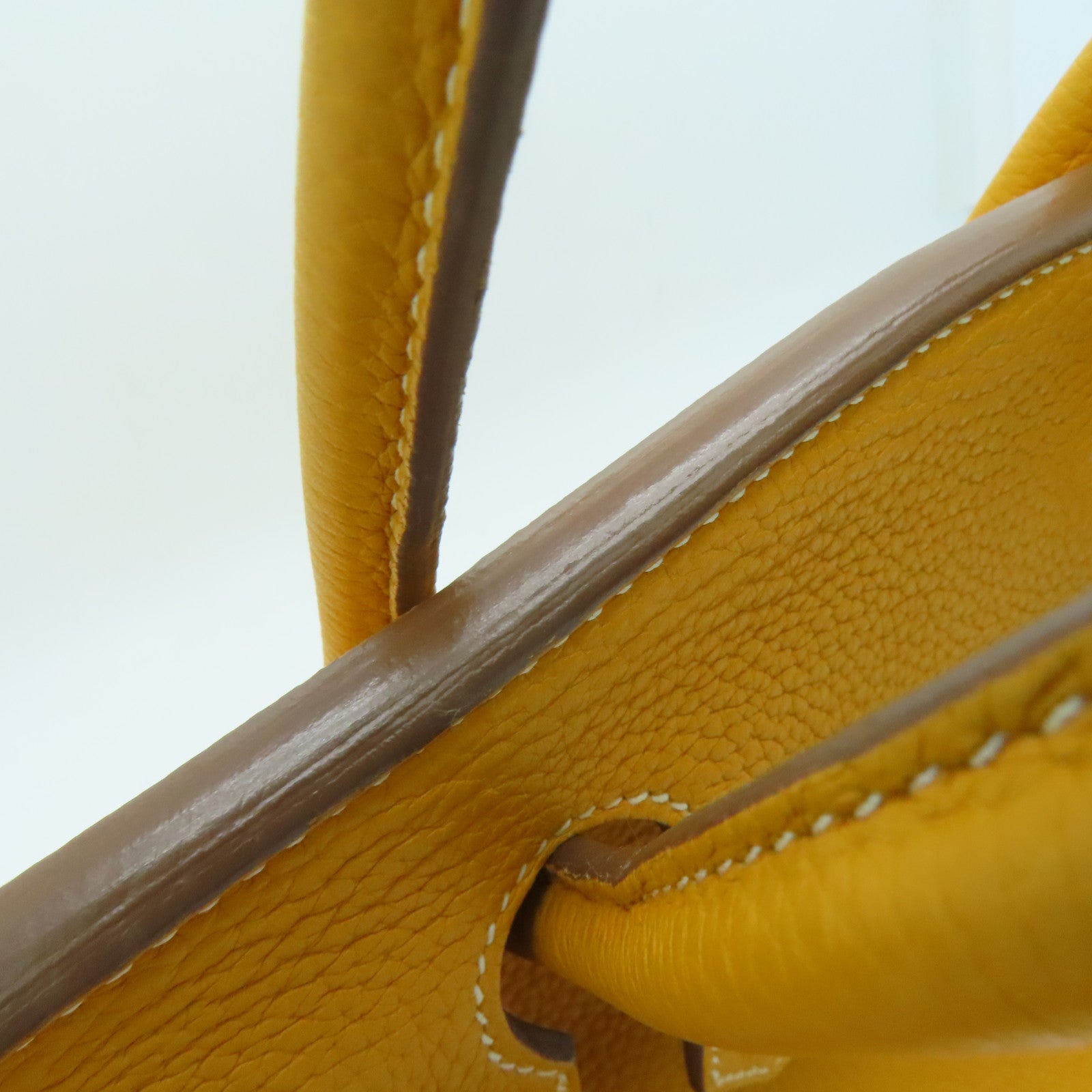 HERMES Togo皮革Birkin 30银扣手挽袋Moutrade芥末黄