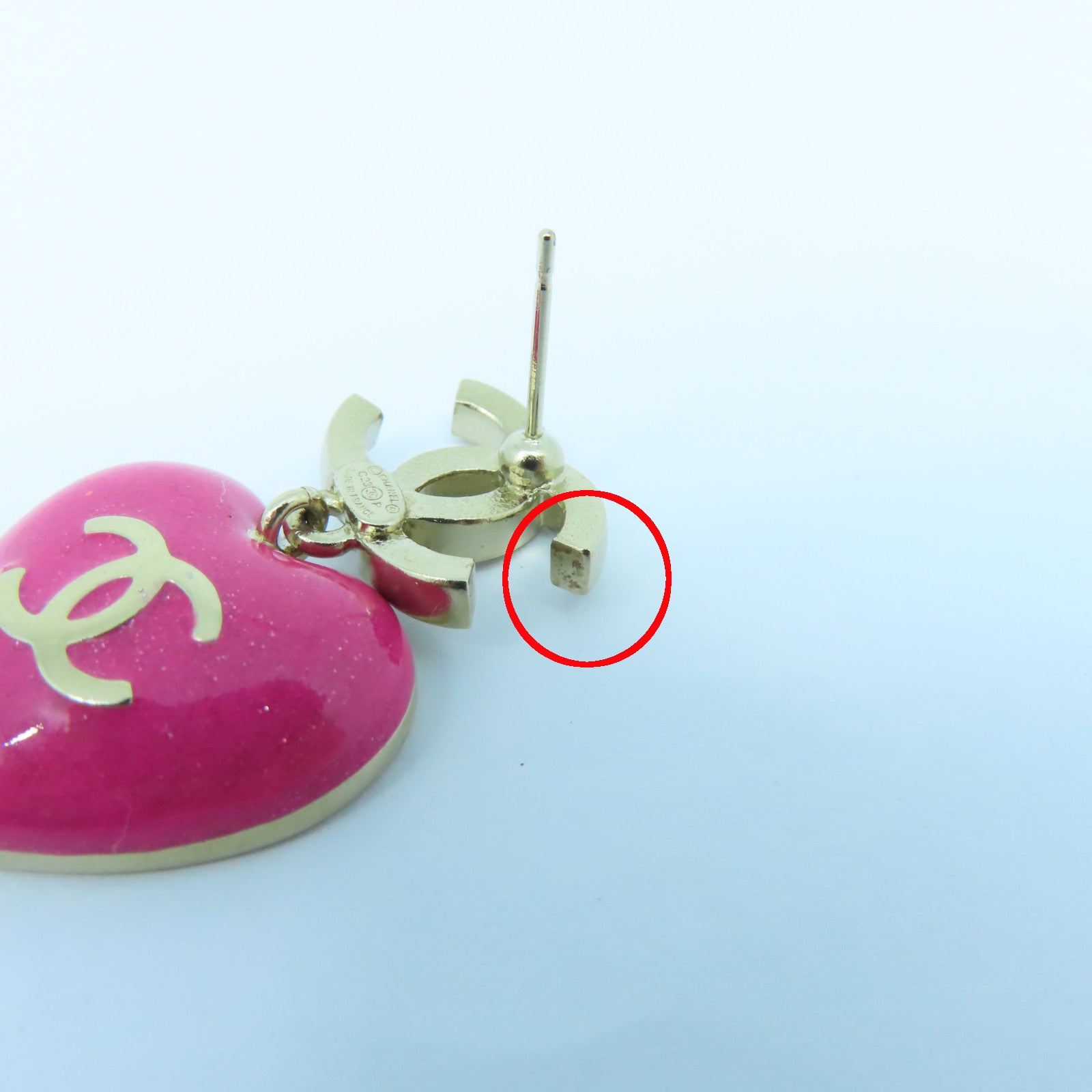 CHANEL Metal Earrings Pink/Silver
