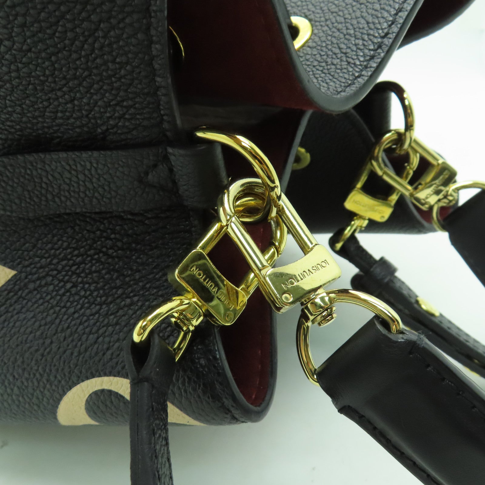 LOUIS VUITTON Monogram Empreinte Neo Noe MM金扣手挽肩背兩用袋黑色
