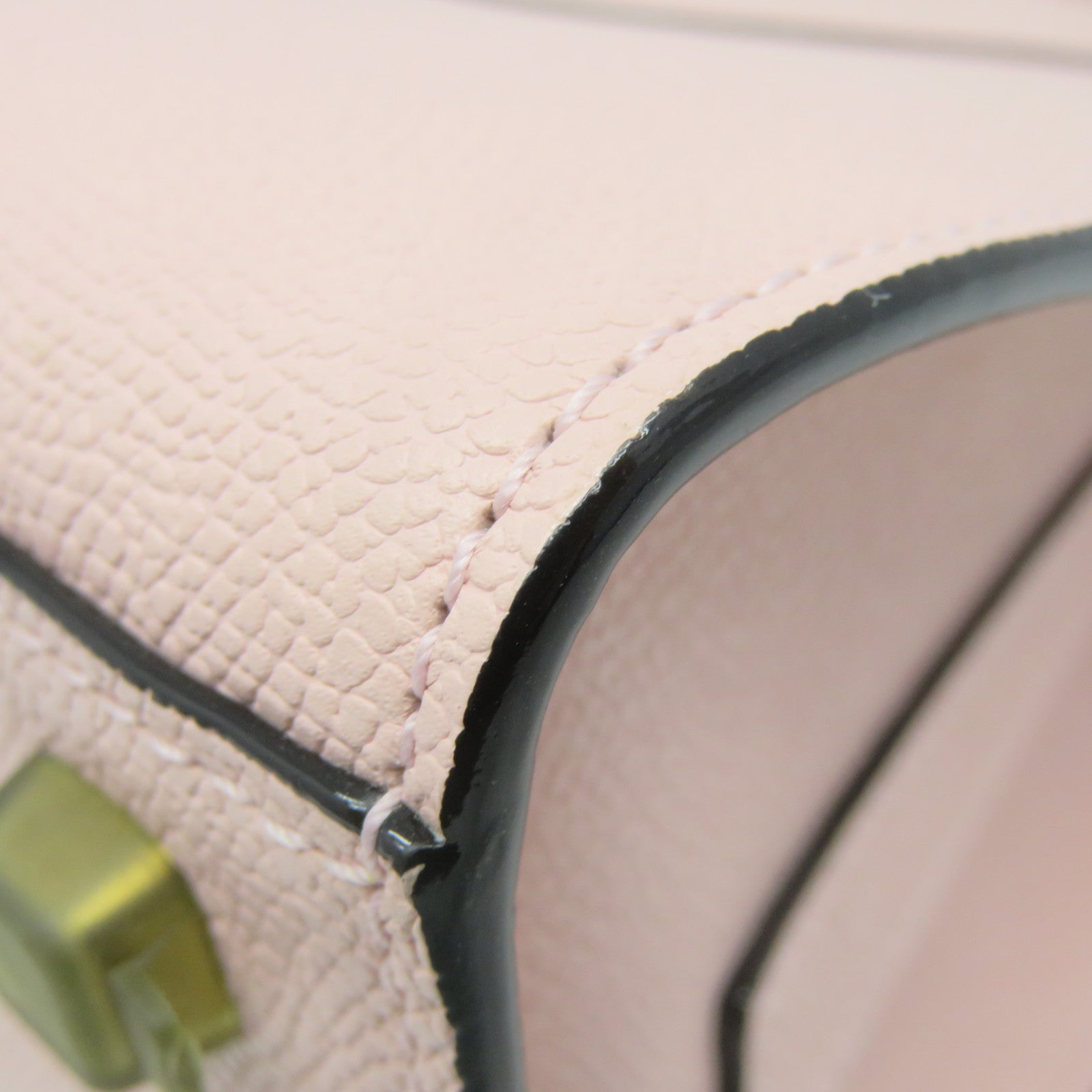 SELECTION Cowhide Leather Valextra Mini Textued 2Way Hand Bag Pink