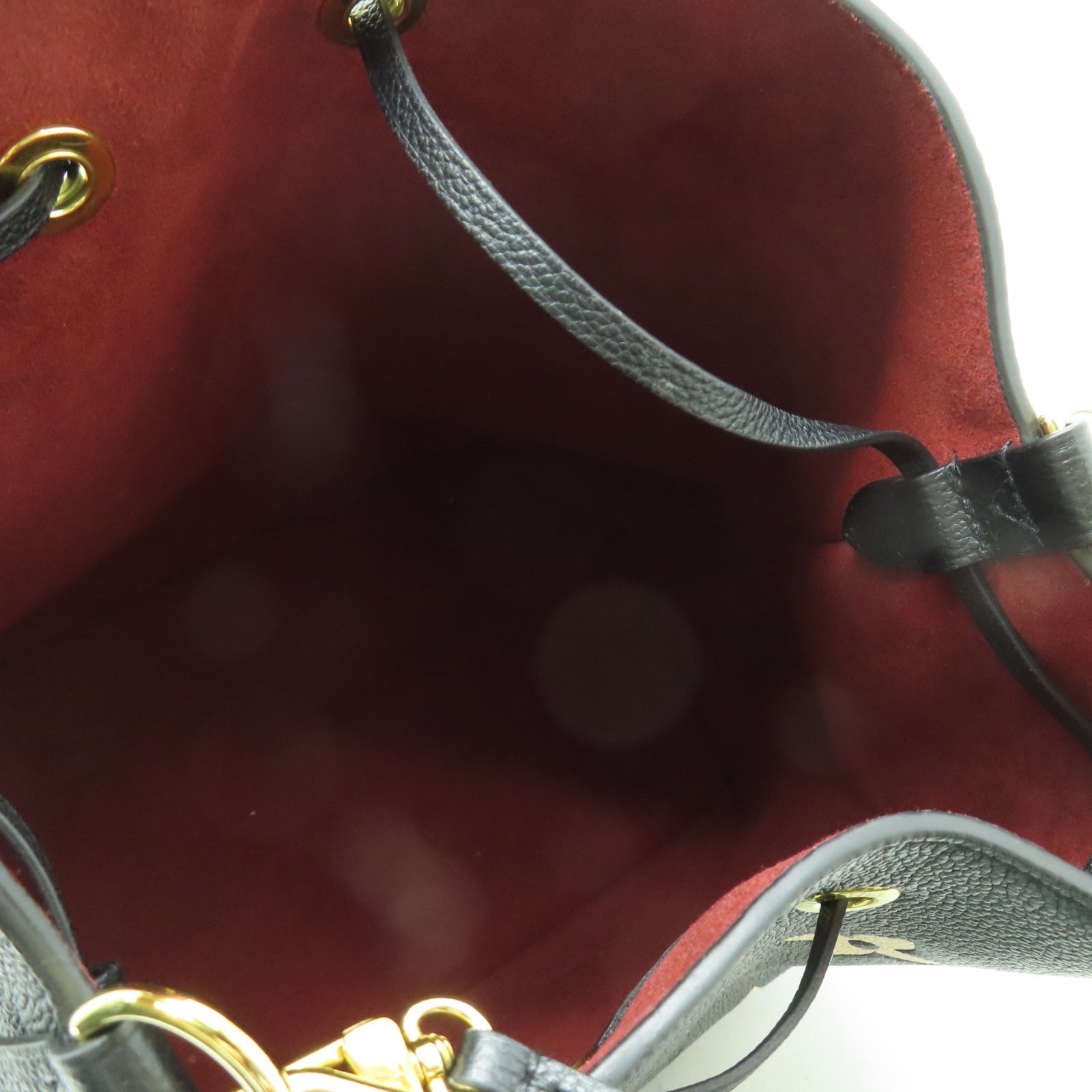 LOUIS VUITTON Monogram Empreinte Neo Noe MM金扣手挽肩背兩用袋黑色