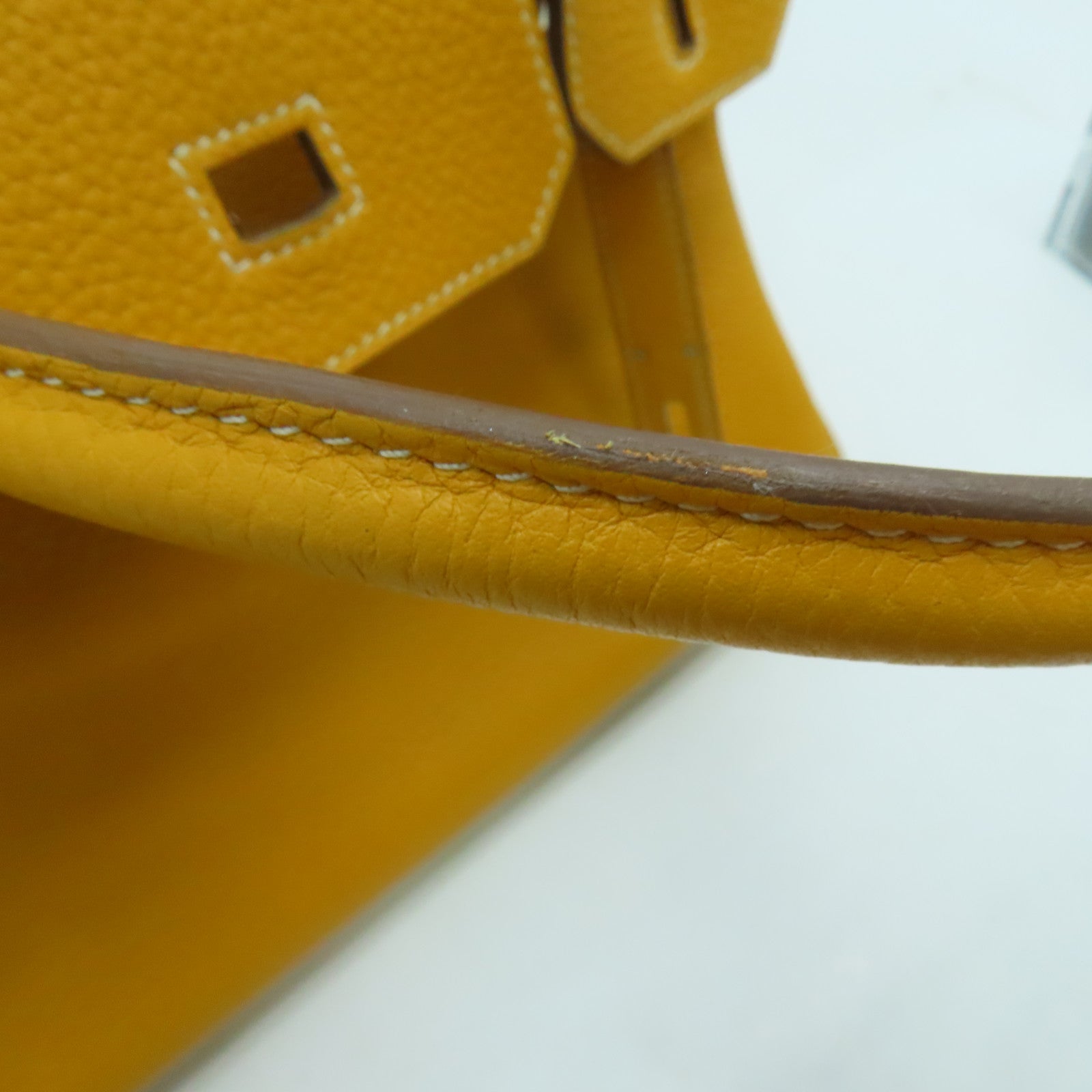 HERMES Togo皮革Birkin 30银扣手挽袋Moutrade芥末黄