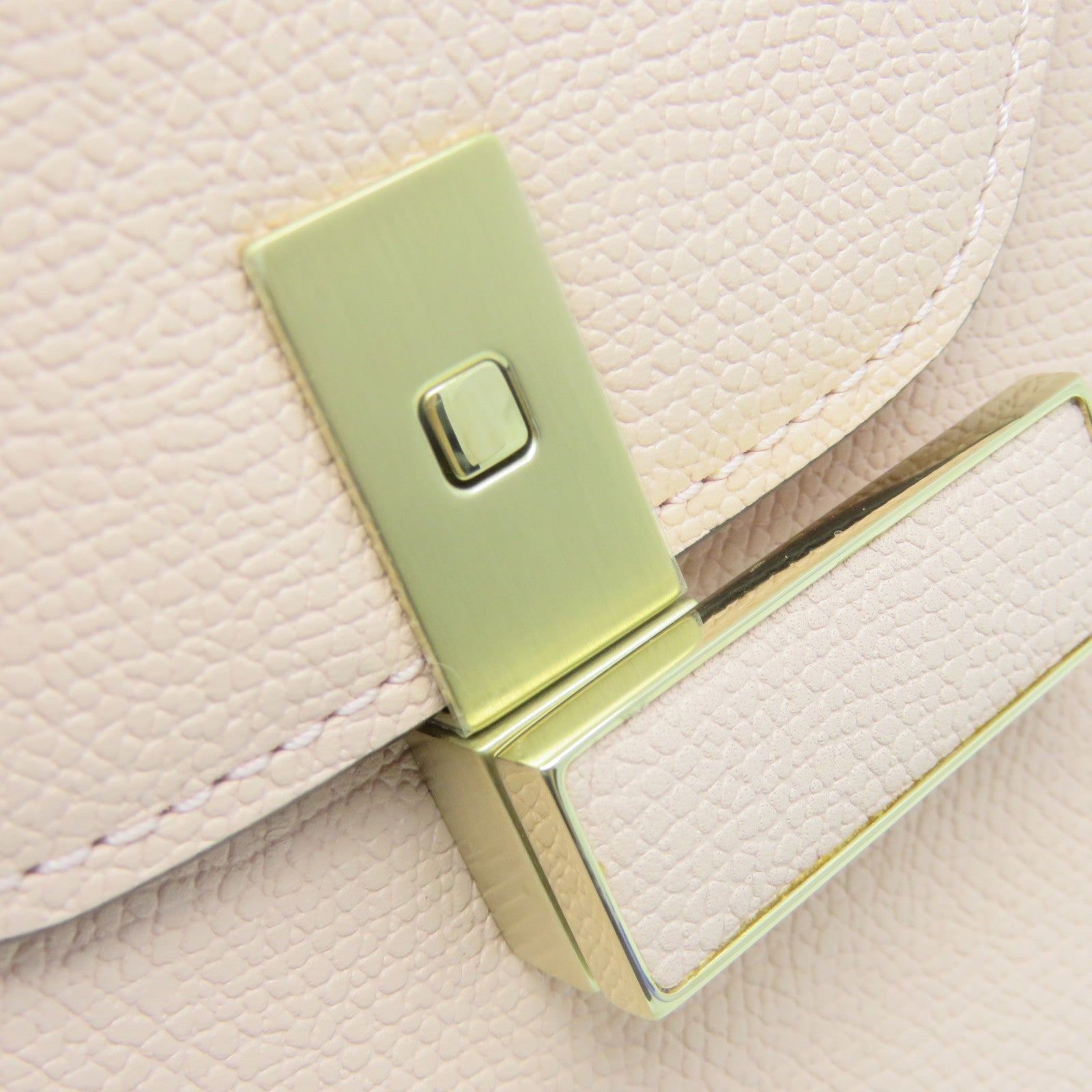 SELECTION Cowhide Leather Valextra Mini Textued 2Way Hand Bag Pink