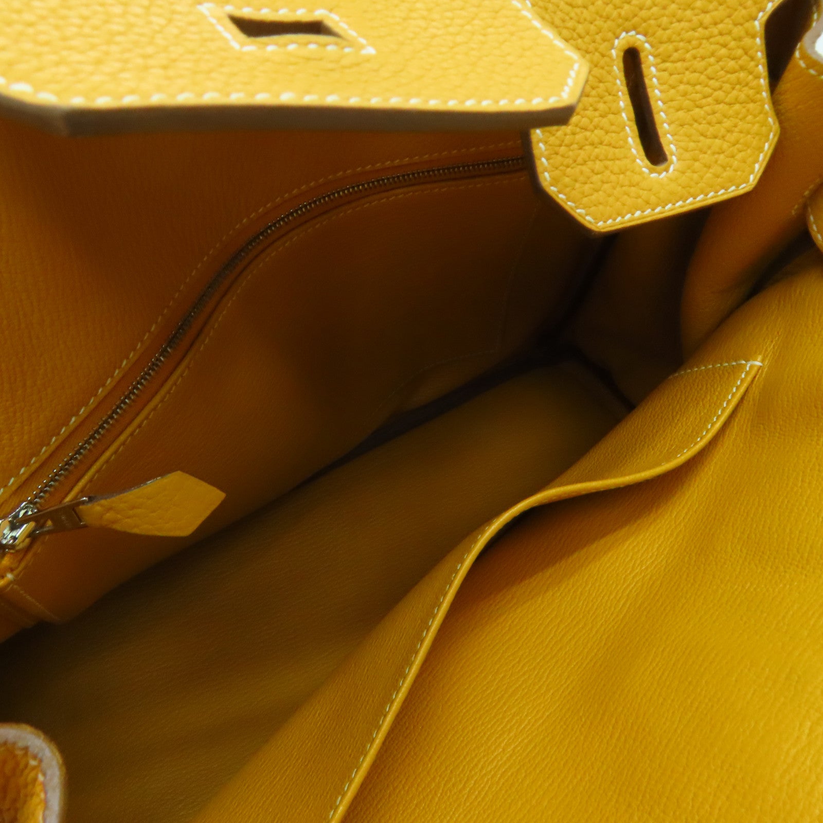 HERMES Togo皮革Birkin 30银扣手挽袋Moutrade芥末黄