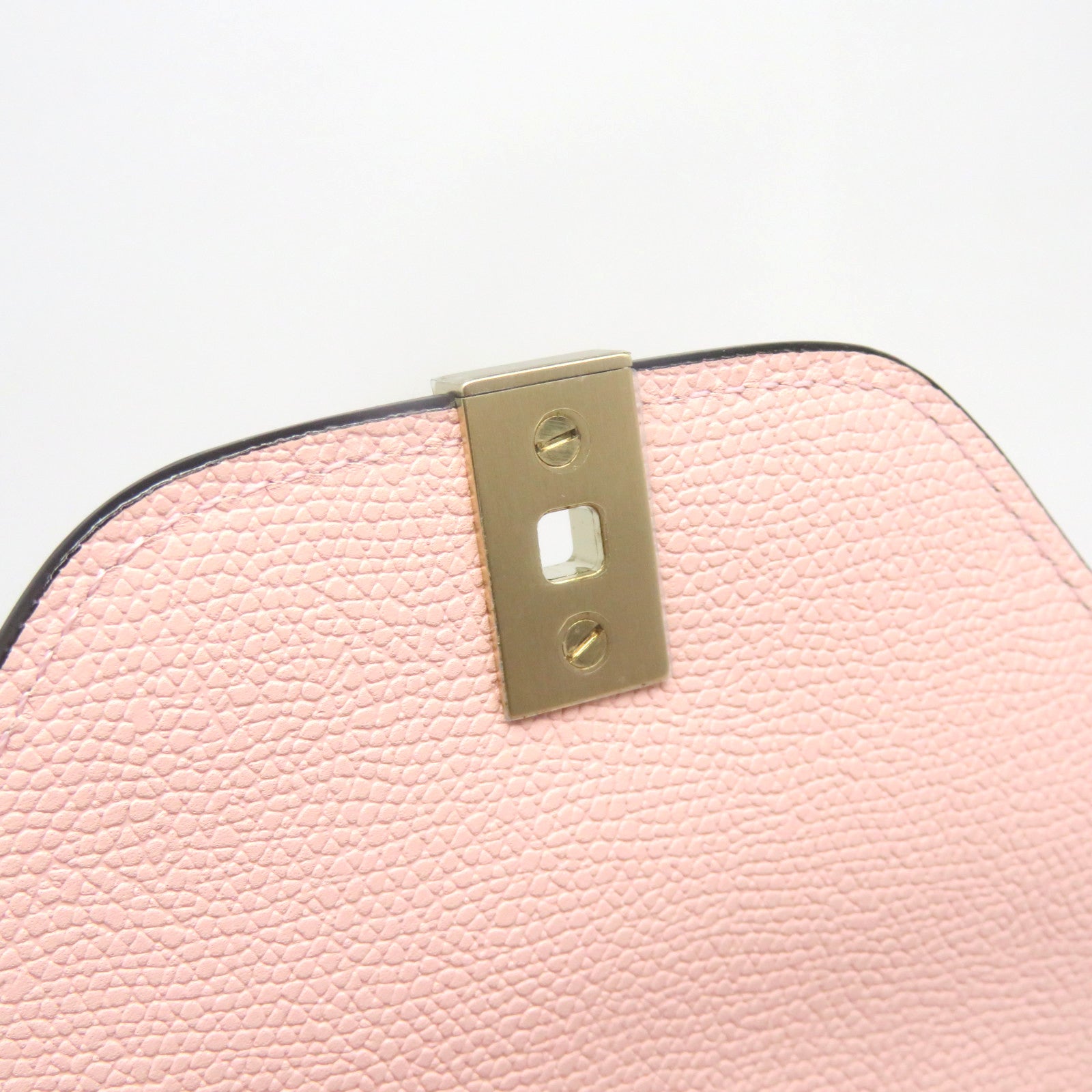 SELECTION Cowhide Leather Valextra Mini Textued 2Way Hand Bag Pink