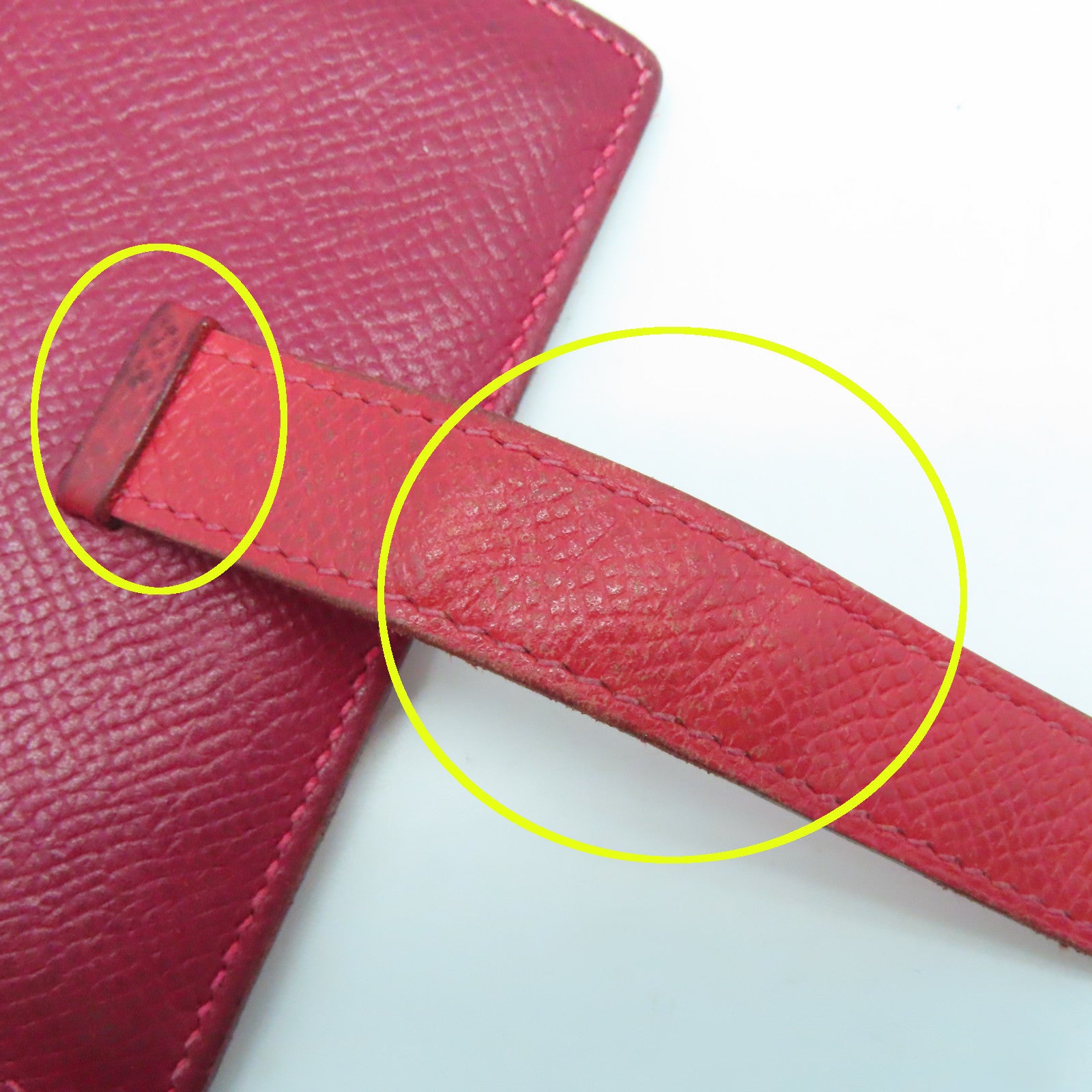 HERMES Epsom皮革Bearn Card Case銀扣卡片套暗紅/番茄紅