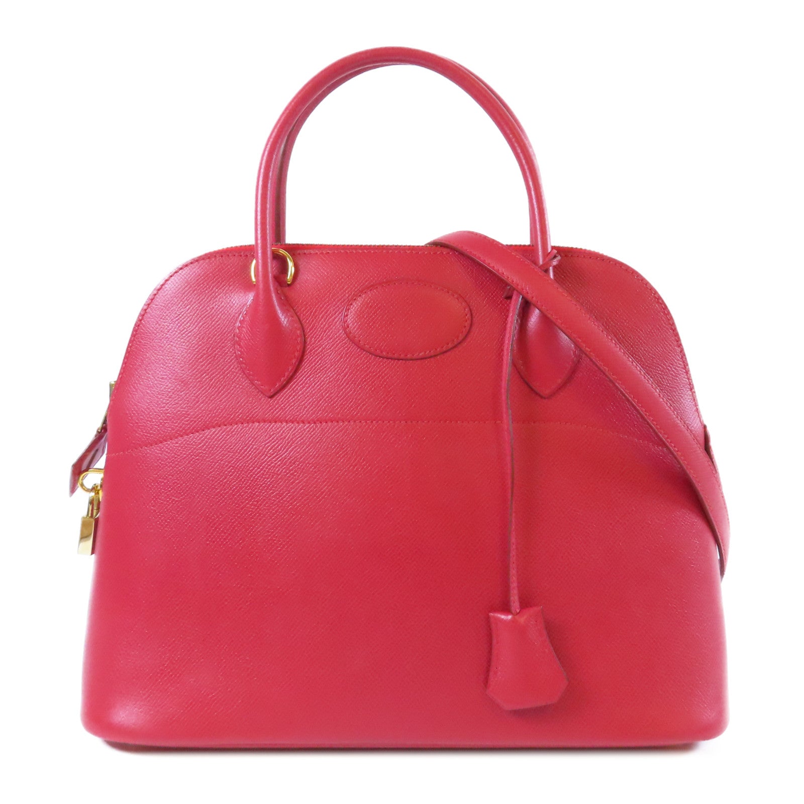 HERMES Courchevel皮革Bolide 31金扣手挽肩背兩用袋紅色