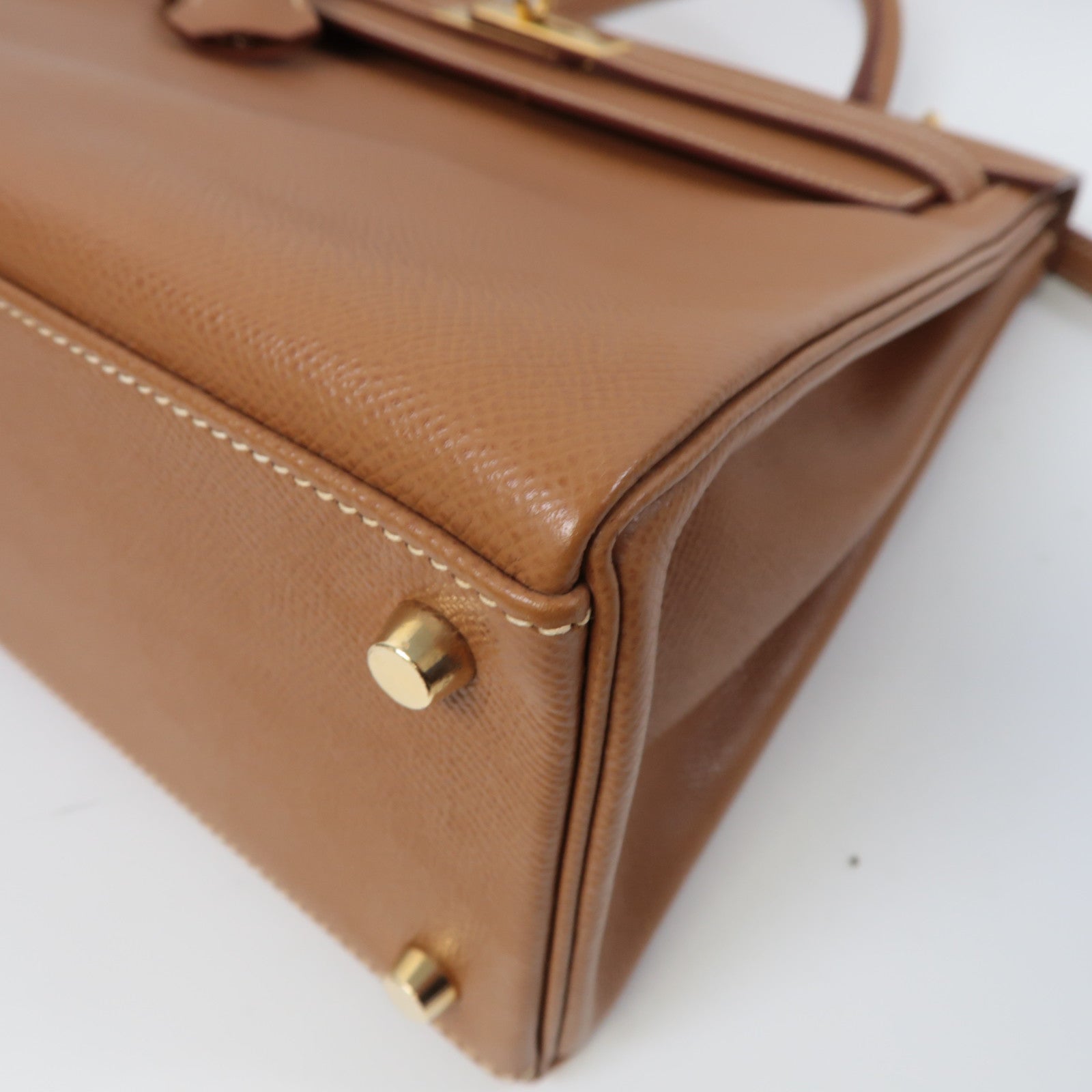 HERMES Epsom皮革Kelly 32金扣手挽肩背兩用袋啡色
