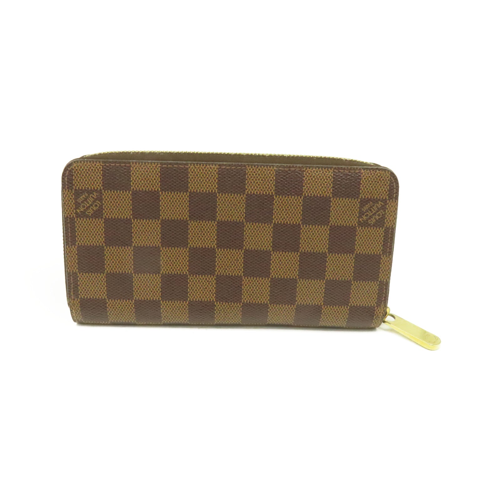 LOUIS VUITTON Damier Long Wallet金扣拉鏈長錢包啡色