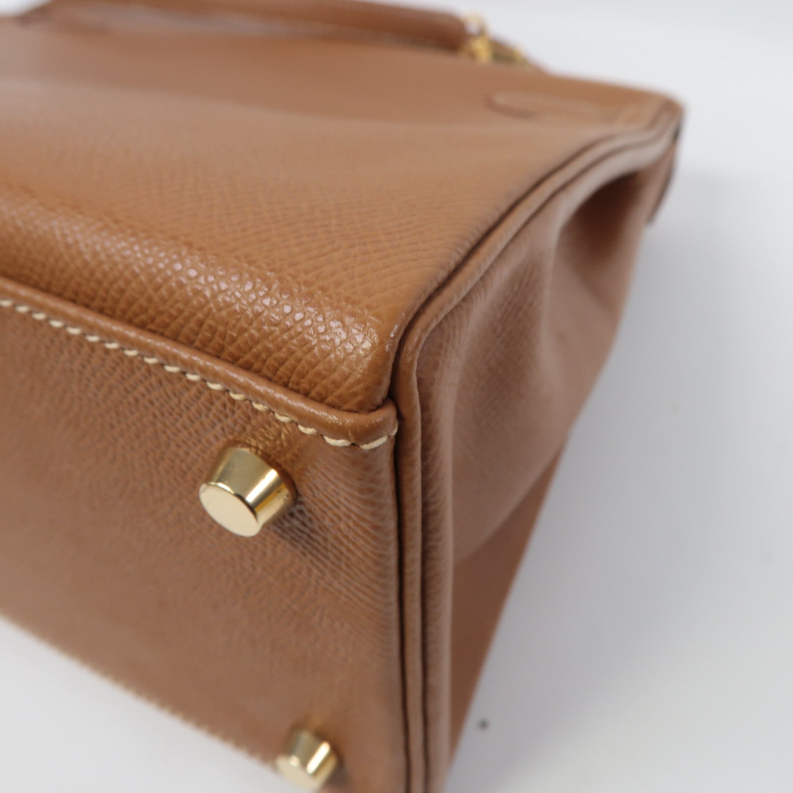 HERMES Epsom皮革Kelly 32金扣手挽肩背兩用袋啡色