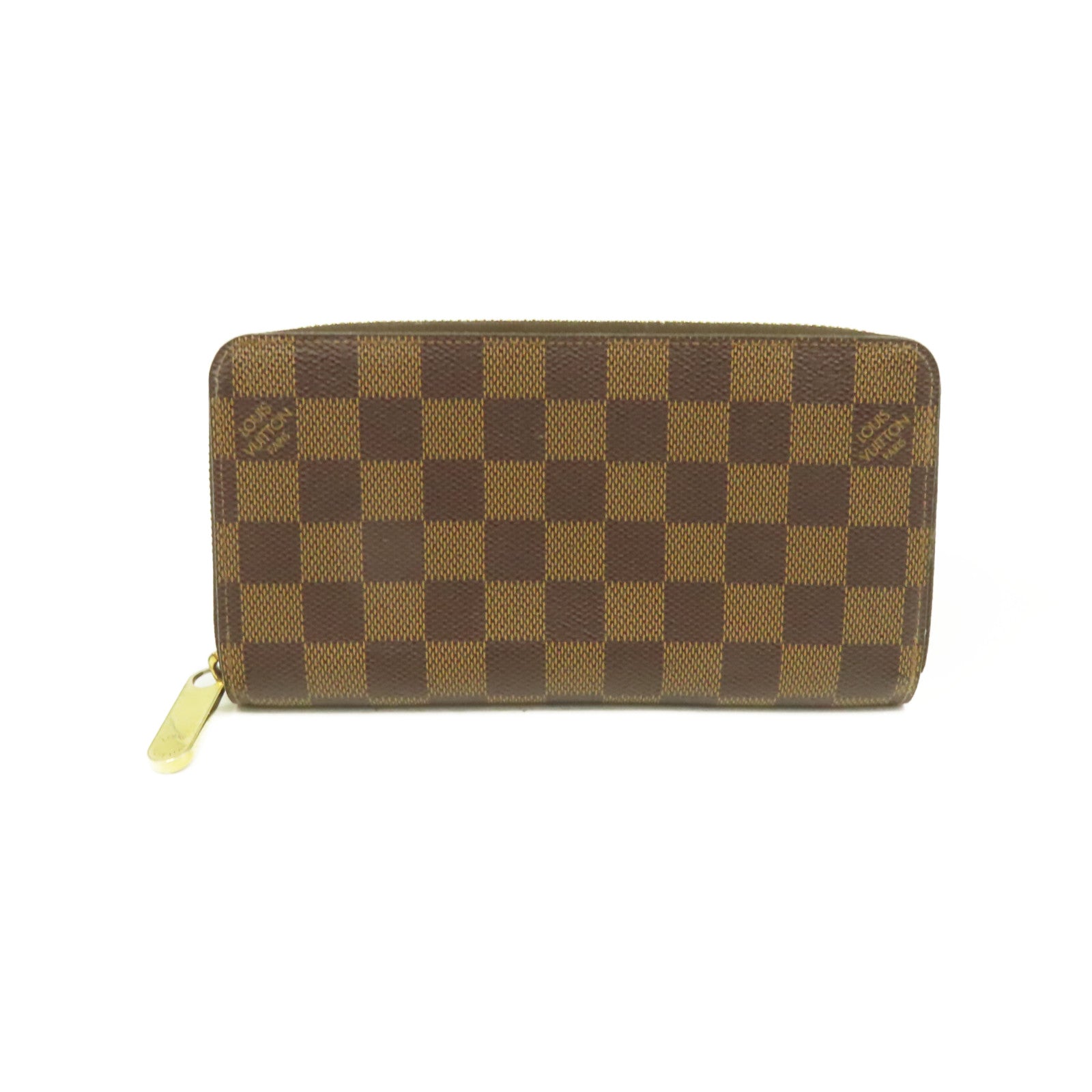 LOUIS VUITTON Damier Long Wallet金扣拉鏈長錢包啡色