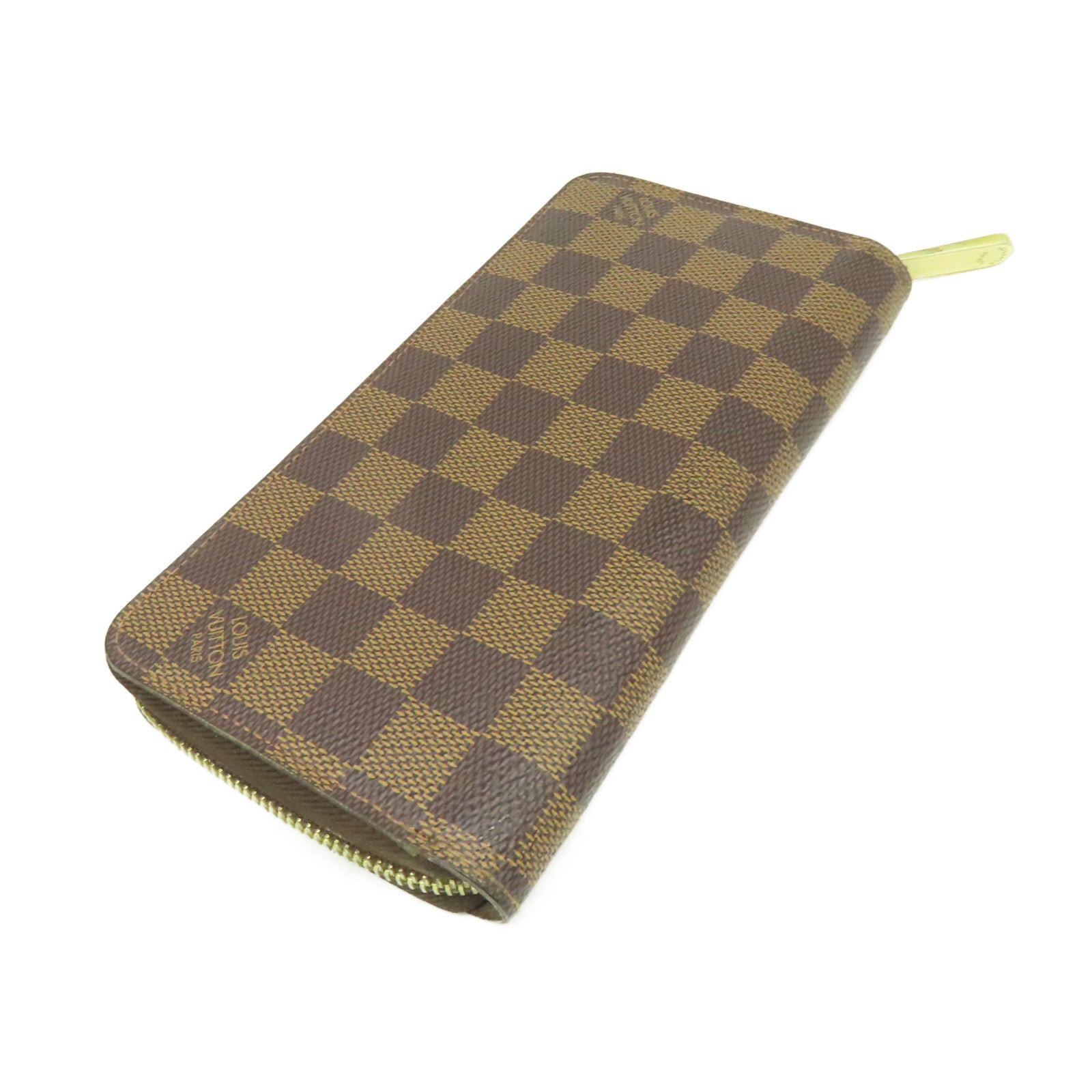 LOUIS VUITTON Damier Long Wallet金扣拉鏈長錢包啡色