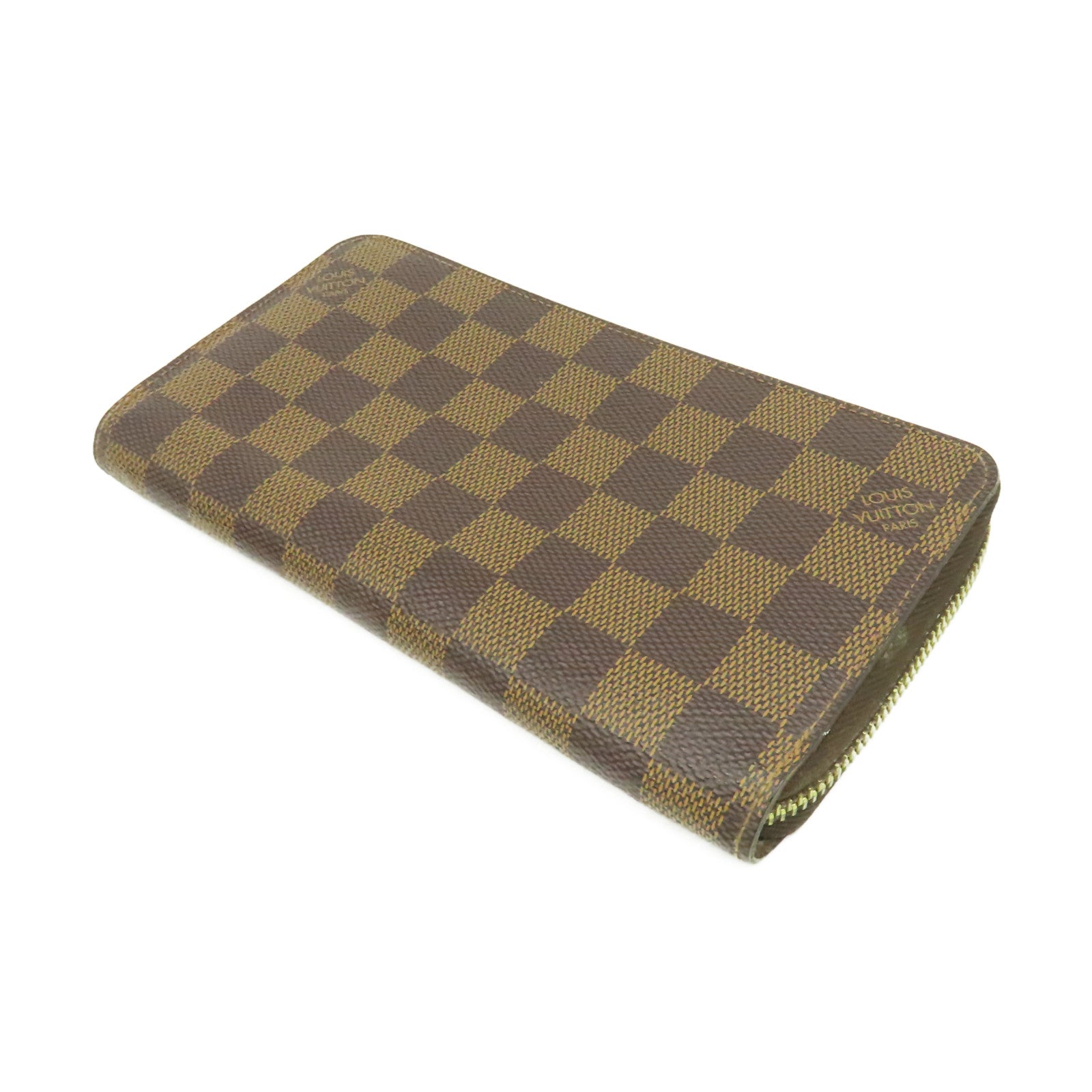 LOUIS VUITTON Damier Long Wallet金扣拉鏈長錢包啡色
