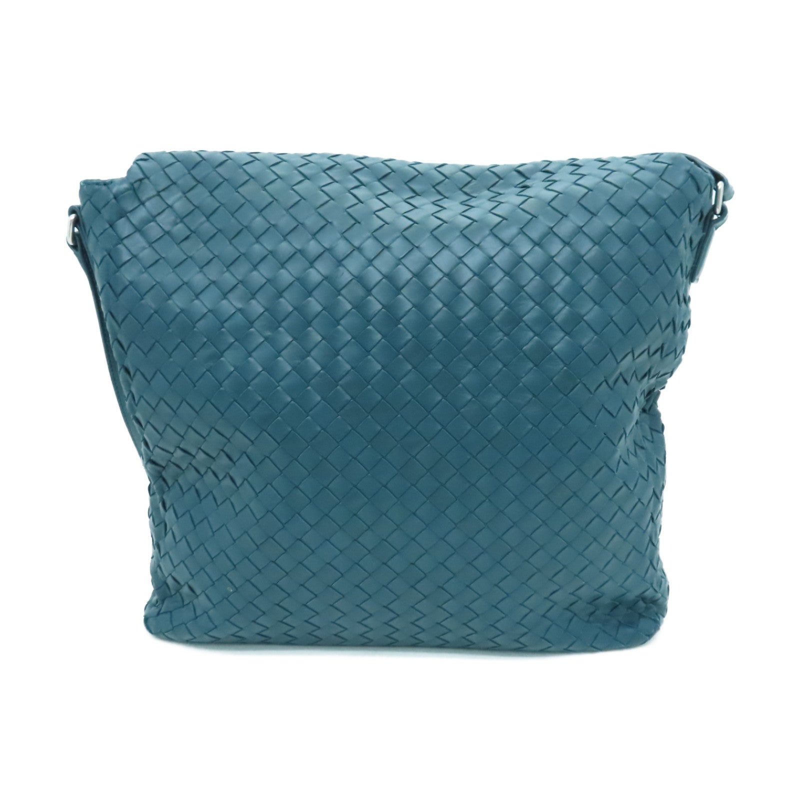 BOTTEGA VENETA 织纹皮革Shoulder Bag银扣肩背袋绿色