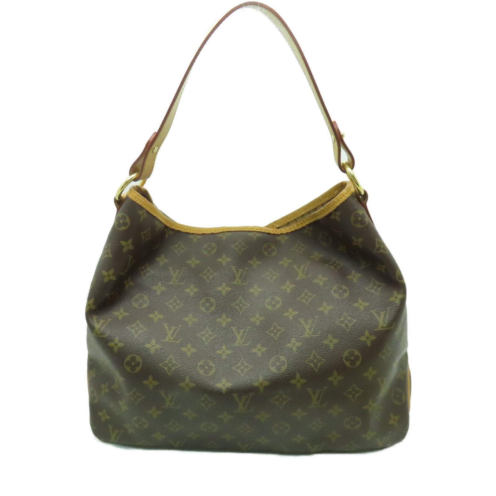 LOUIS VUITTON Monogram Delightful MM金扣肩背袋啡色