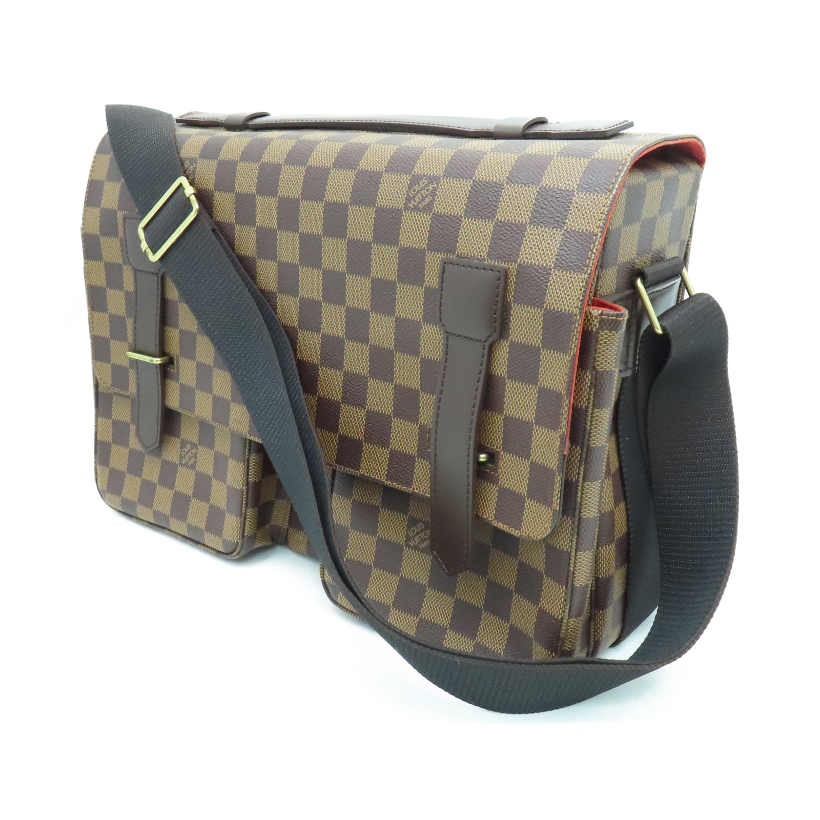 LOUIS VUITTON Damier Broadway金扣肩背袋棕色