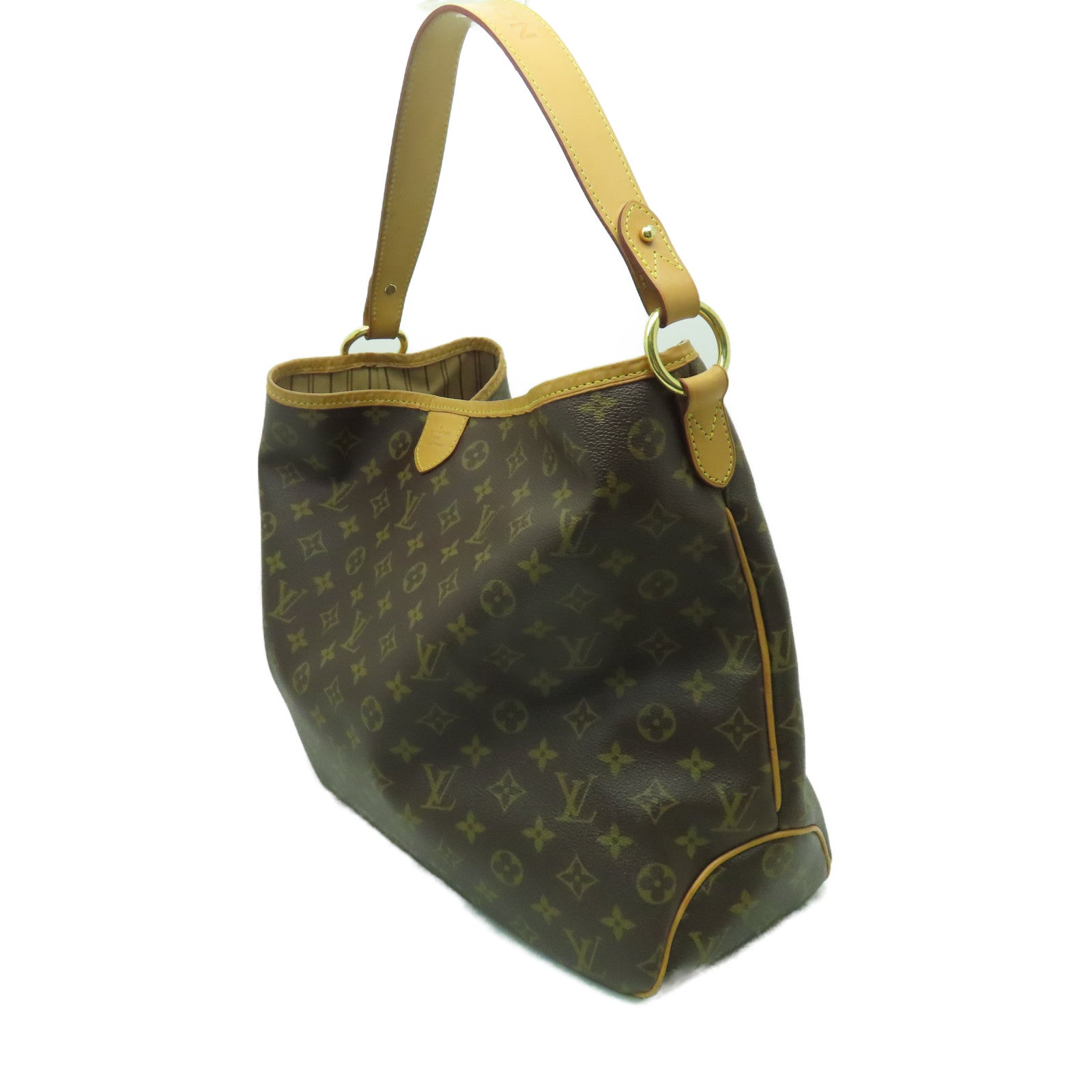 LOUIS VUITTON Monogram Delightful MM金扣肩背袋啡色