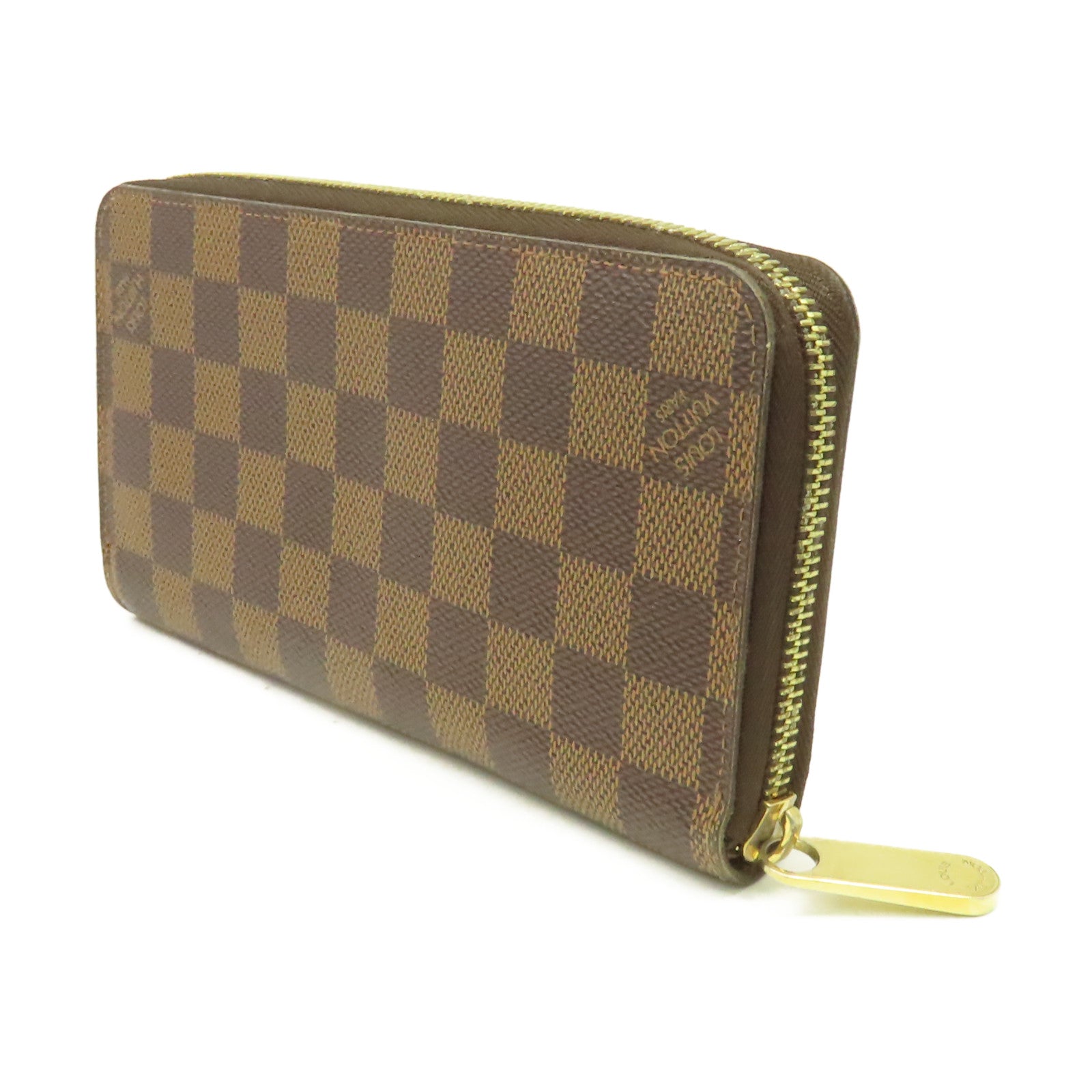 LOUIS VUITTON Damier Long Wallet金扣拉鏈長錢包啡色
