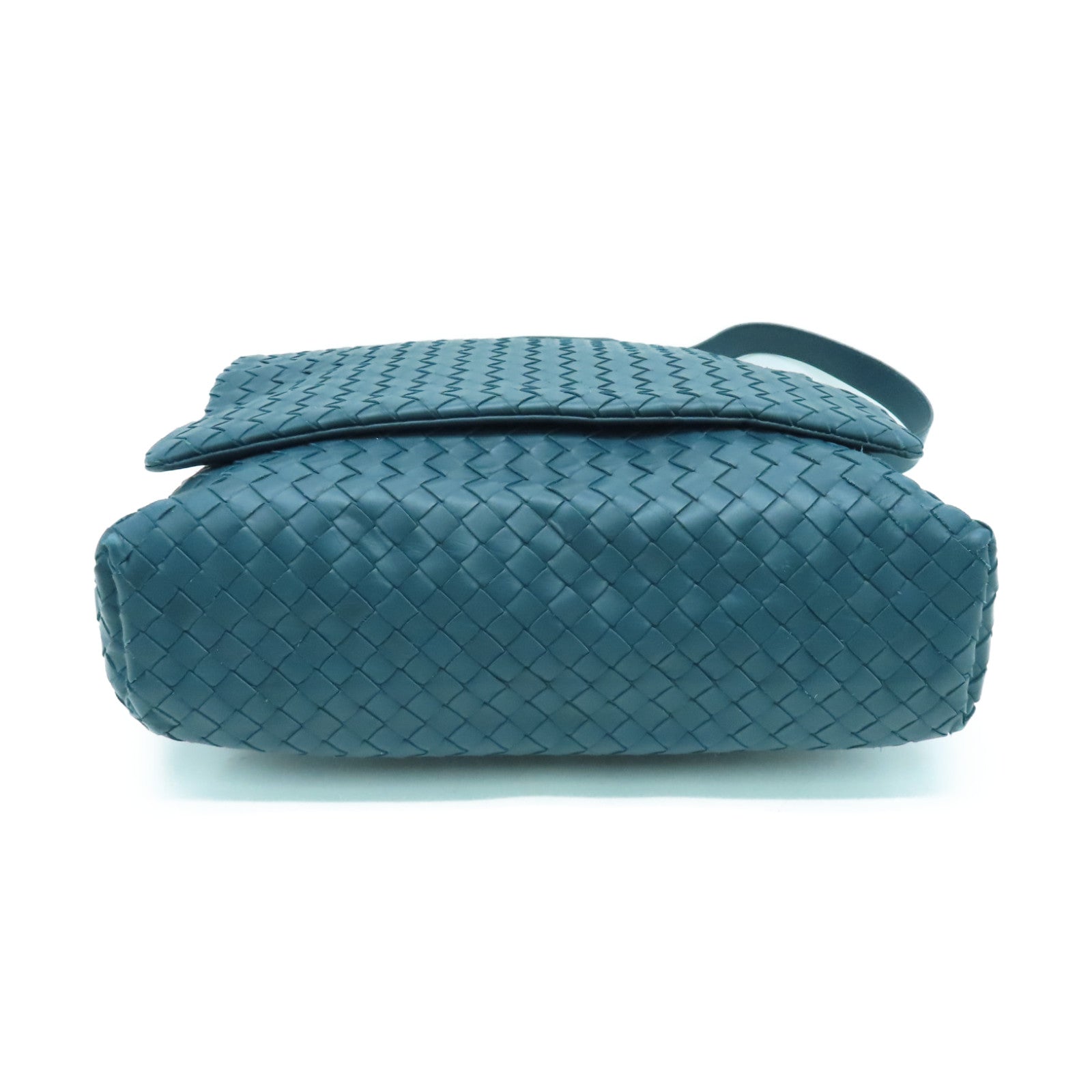 BOTTEGA VENETA 织纹皮革Shoulder Bag银扣肩背袋绿色