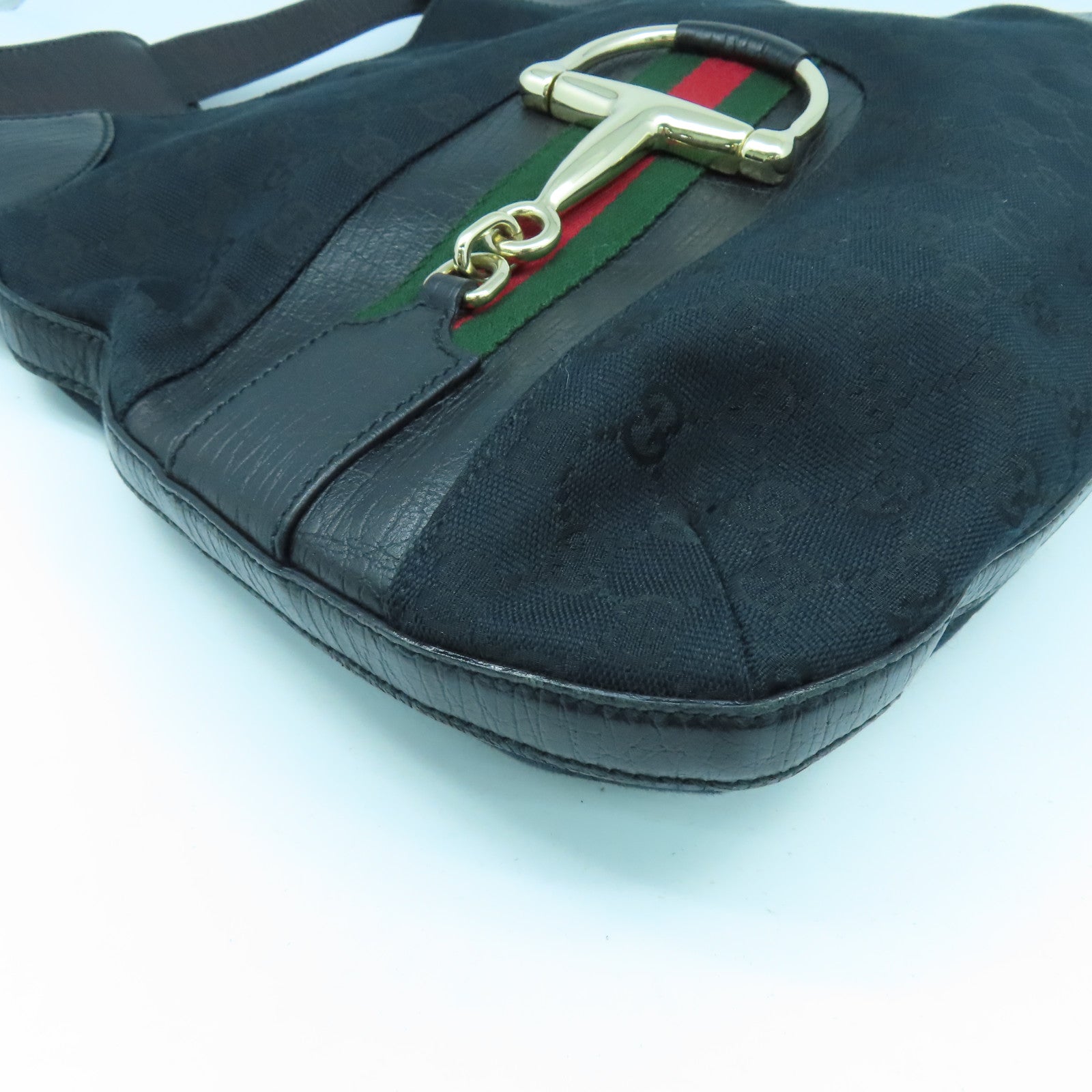 GUCCI 帆布Shoulder Bag金扣肩背袋黑色