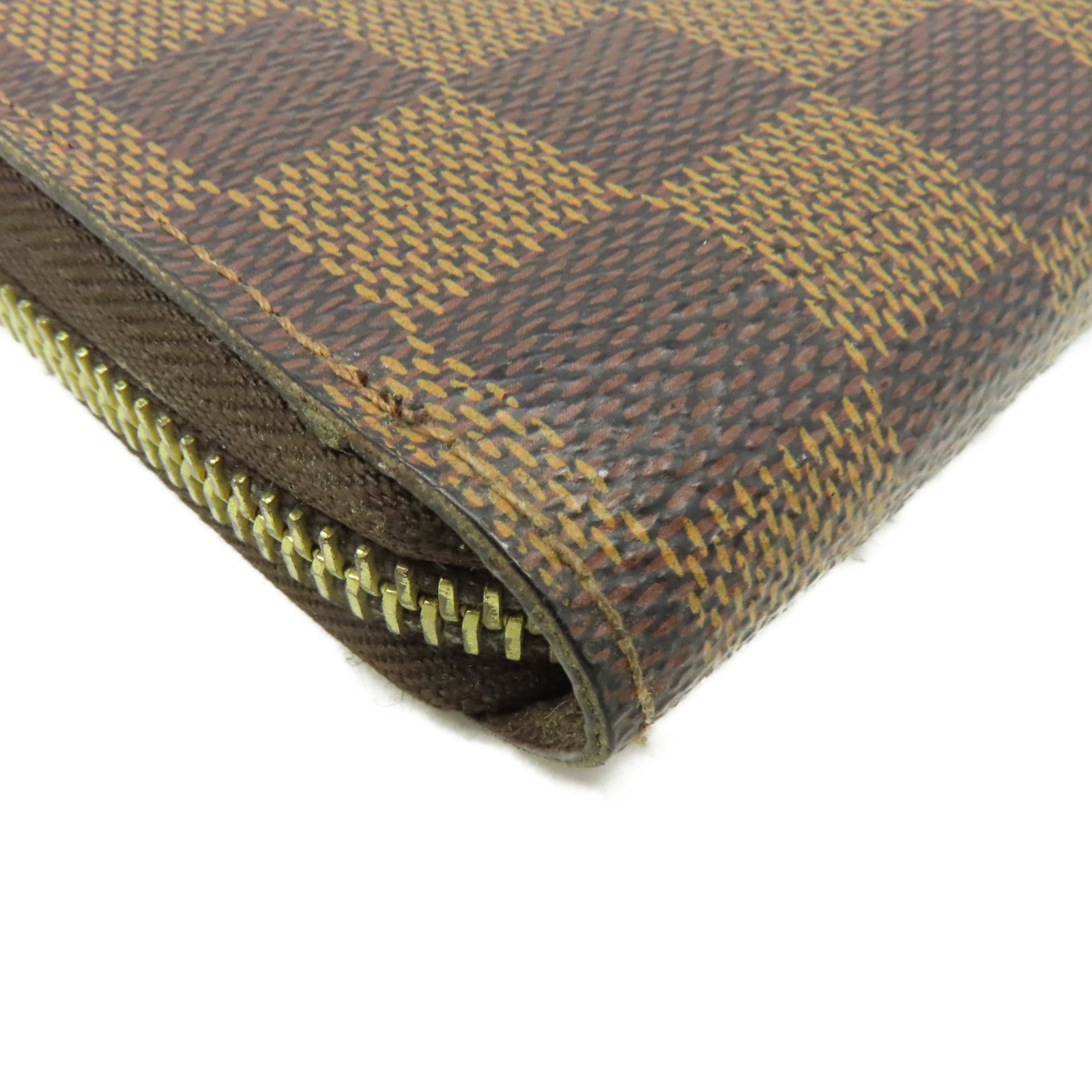 LOUIS VUITTON Damier Long Wallet金扣拉鏈長錢包啡色