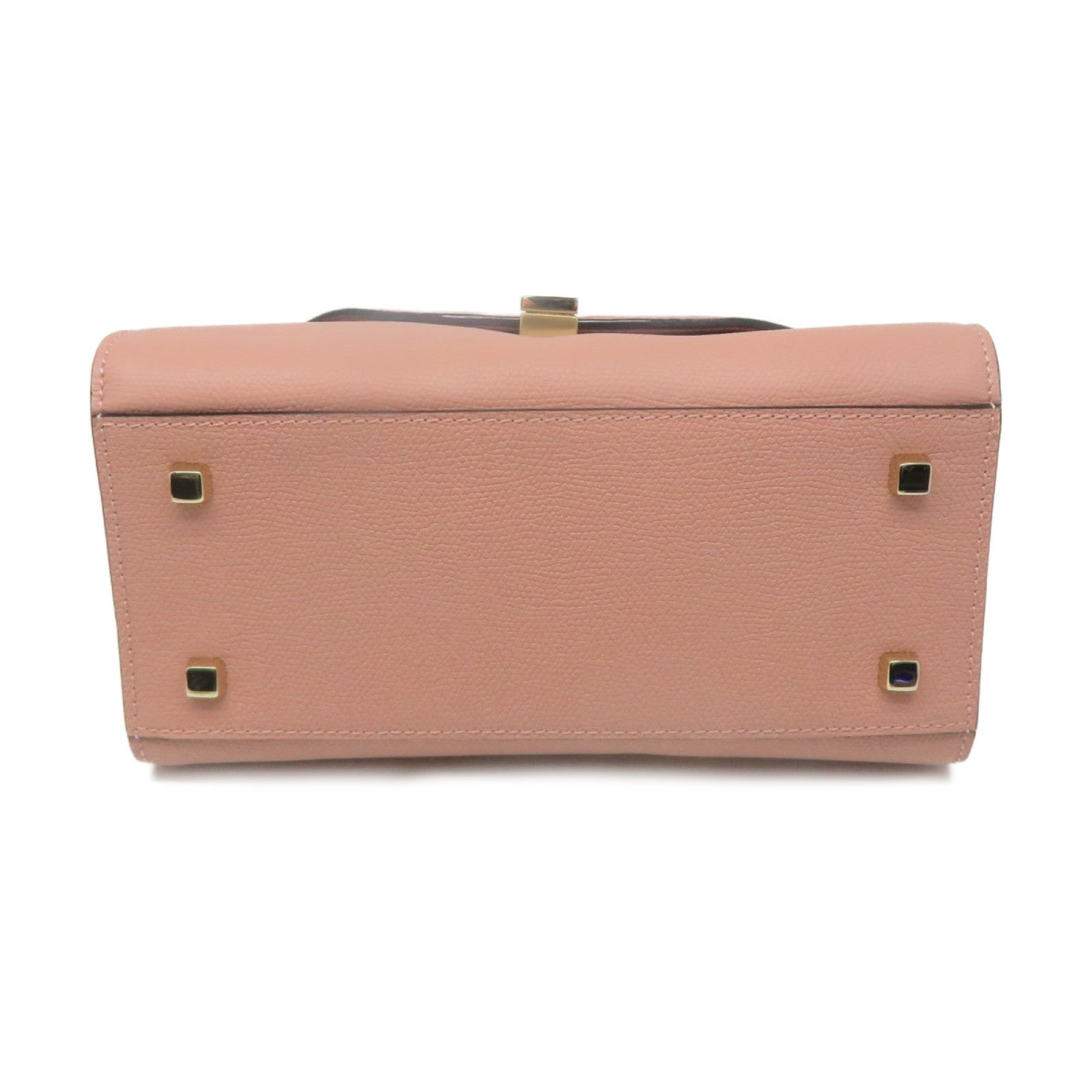 SELECTION 牛皮皮革Valextra Mini Textued 2Way Hand Bag手挽肩背兩用袋杏色