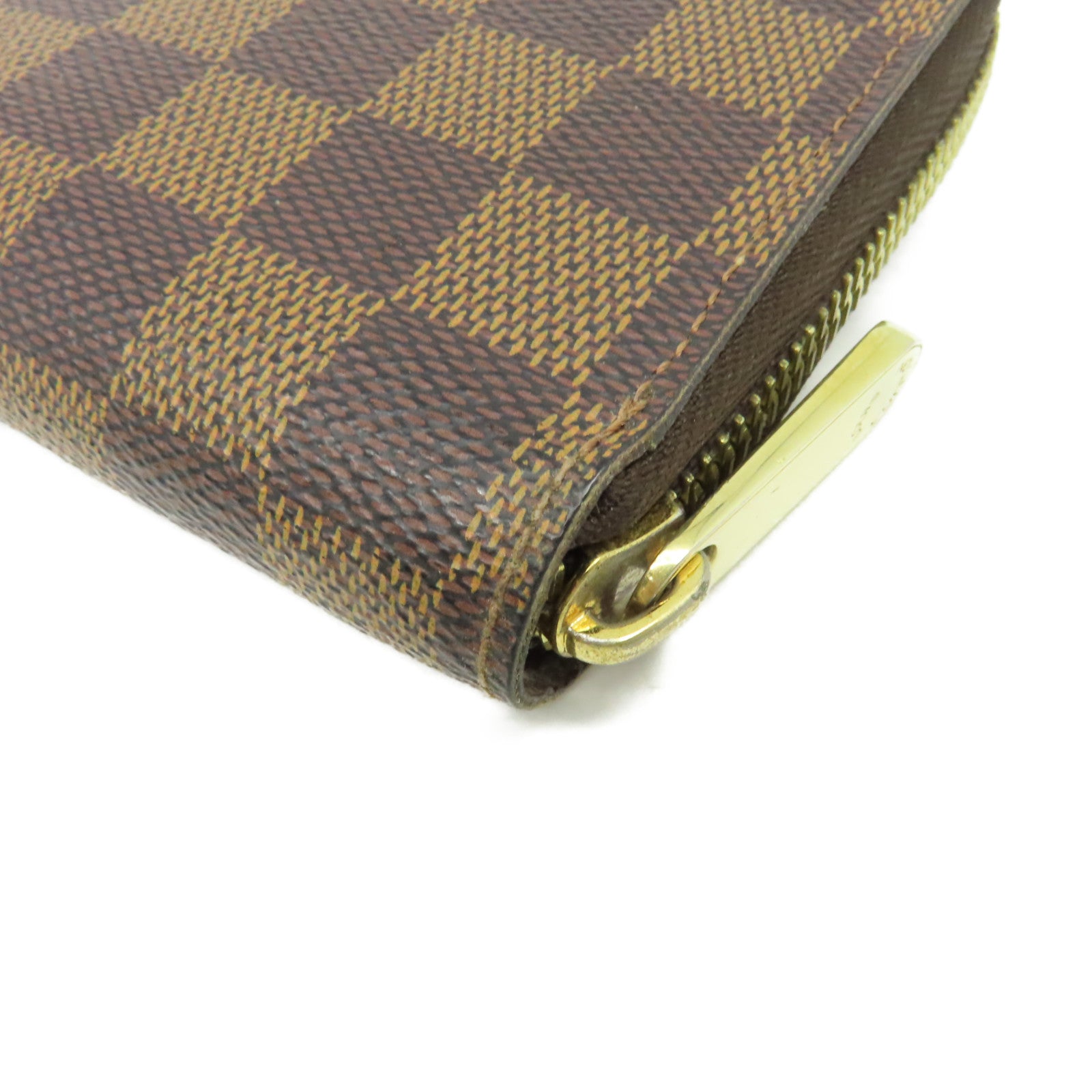 LOUIS VUITTON Damier Long Wallet金扣拉鏈長錢包啡色