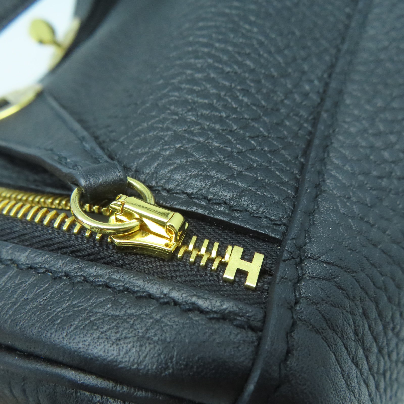HERMES Clemence皮革Lindy 26金扣手挽肩背兩用袋黑色