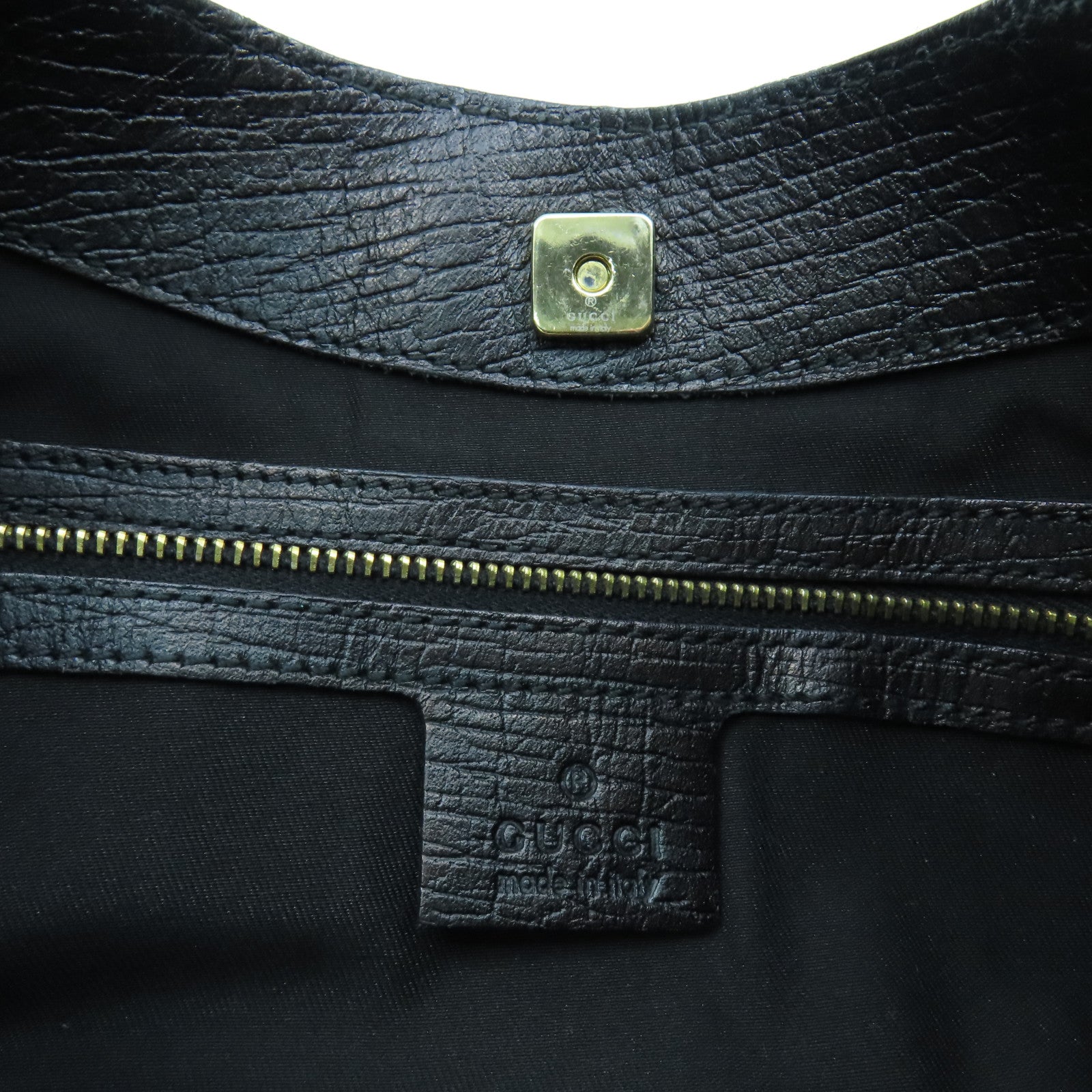 GUCCI 帆布Shoulder Bag金扣肩背袋黑色