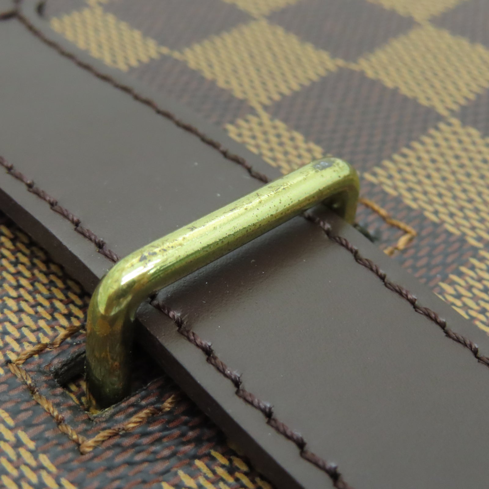 LOUIS VUITTON Damier Broadway金扣肩背袋棕色