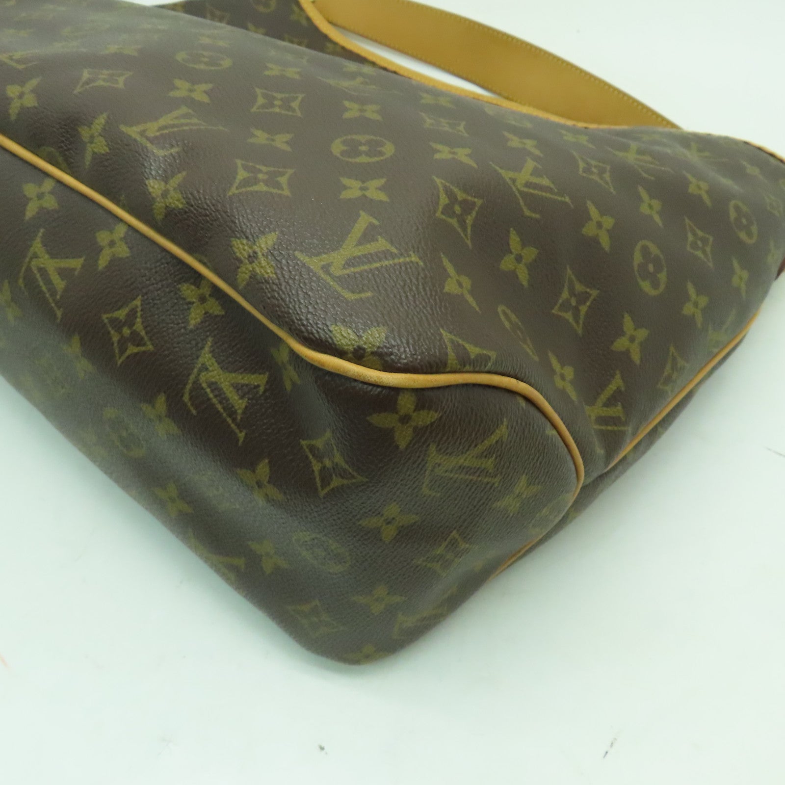 LOUIS VUITTON Monogram Delightful MM金扣肩背袋啡色