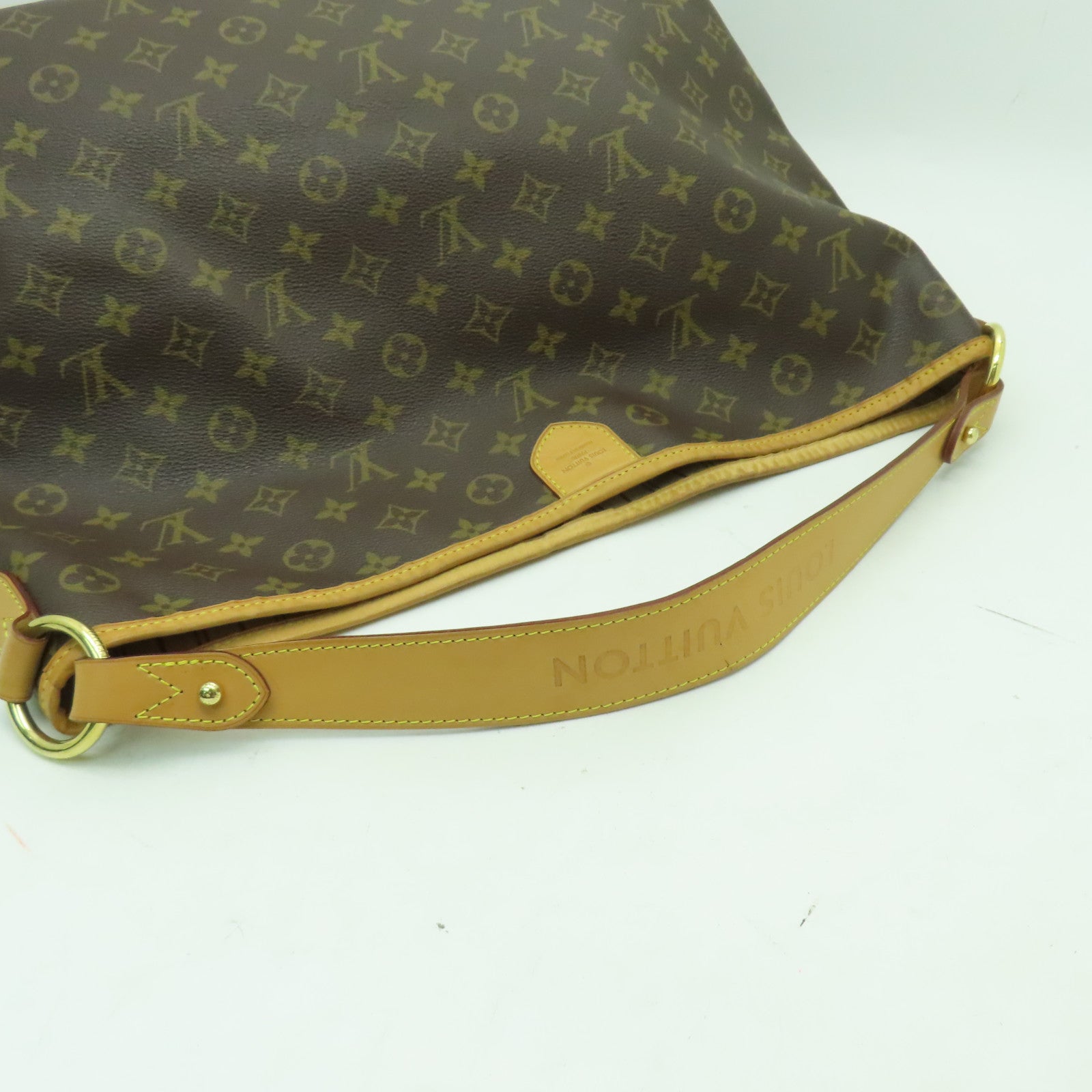 LOUIS VUITTON Monogram Delightful MM金扣肩背袋啡色