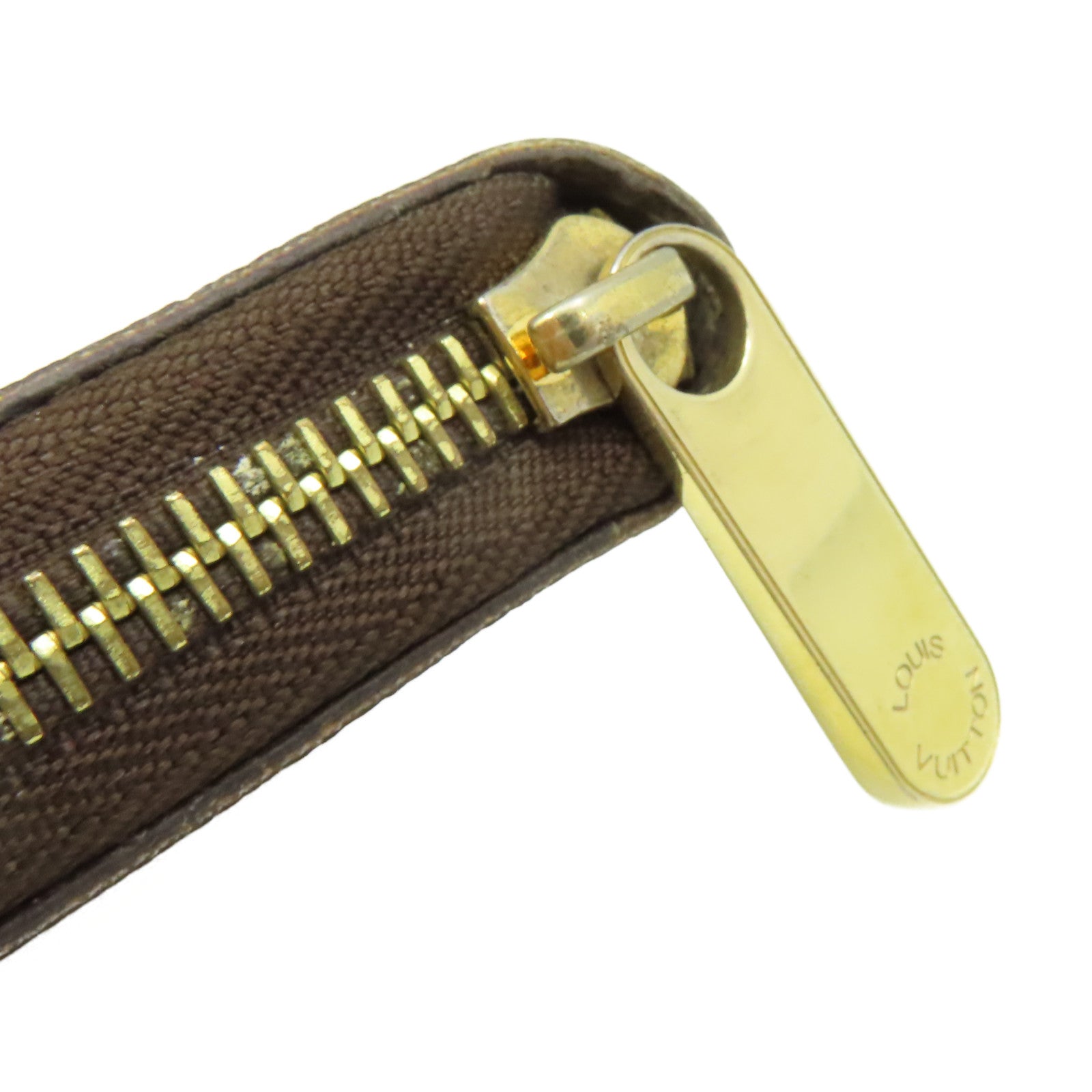 LOUIS VUITTON Damier Long Wallet金扣拉鏈長錢包啡色