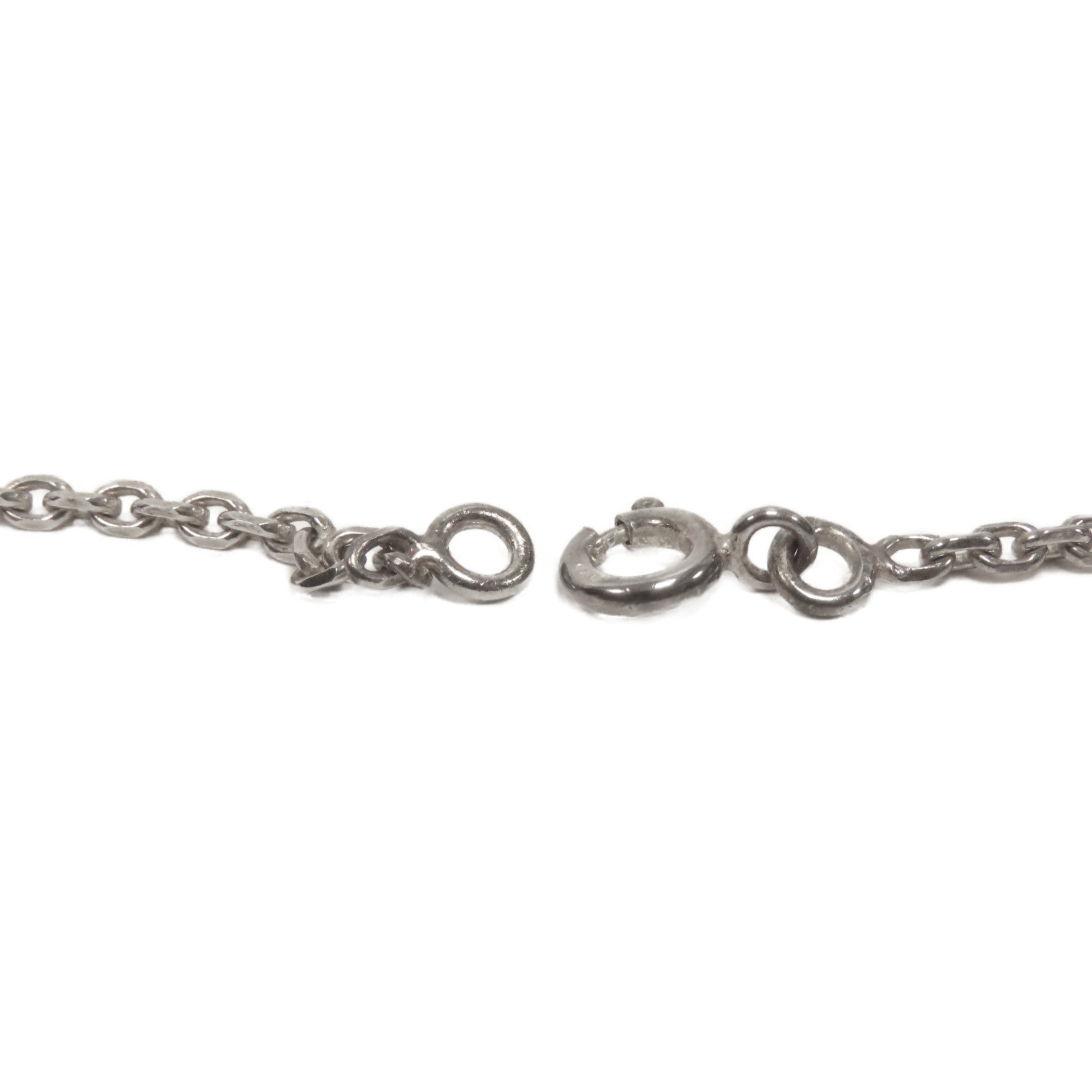 HERMES 925純銀Eclipse Evelyne Pendant Necklace銀扣項鍊銀色