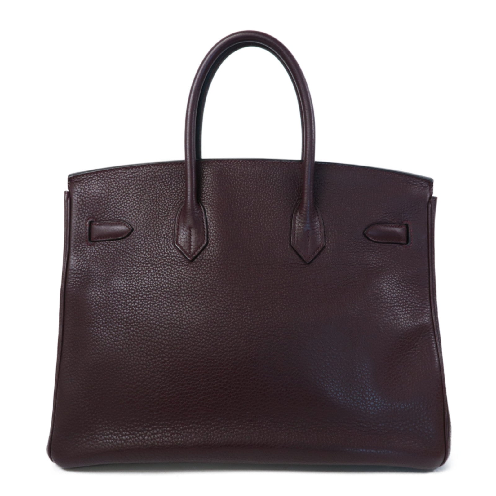 HERMES Clemence皮革Birkin 35金扣手挽袋深紅紫色