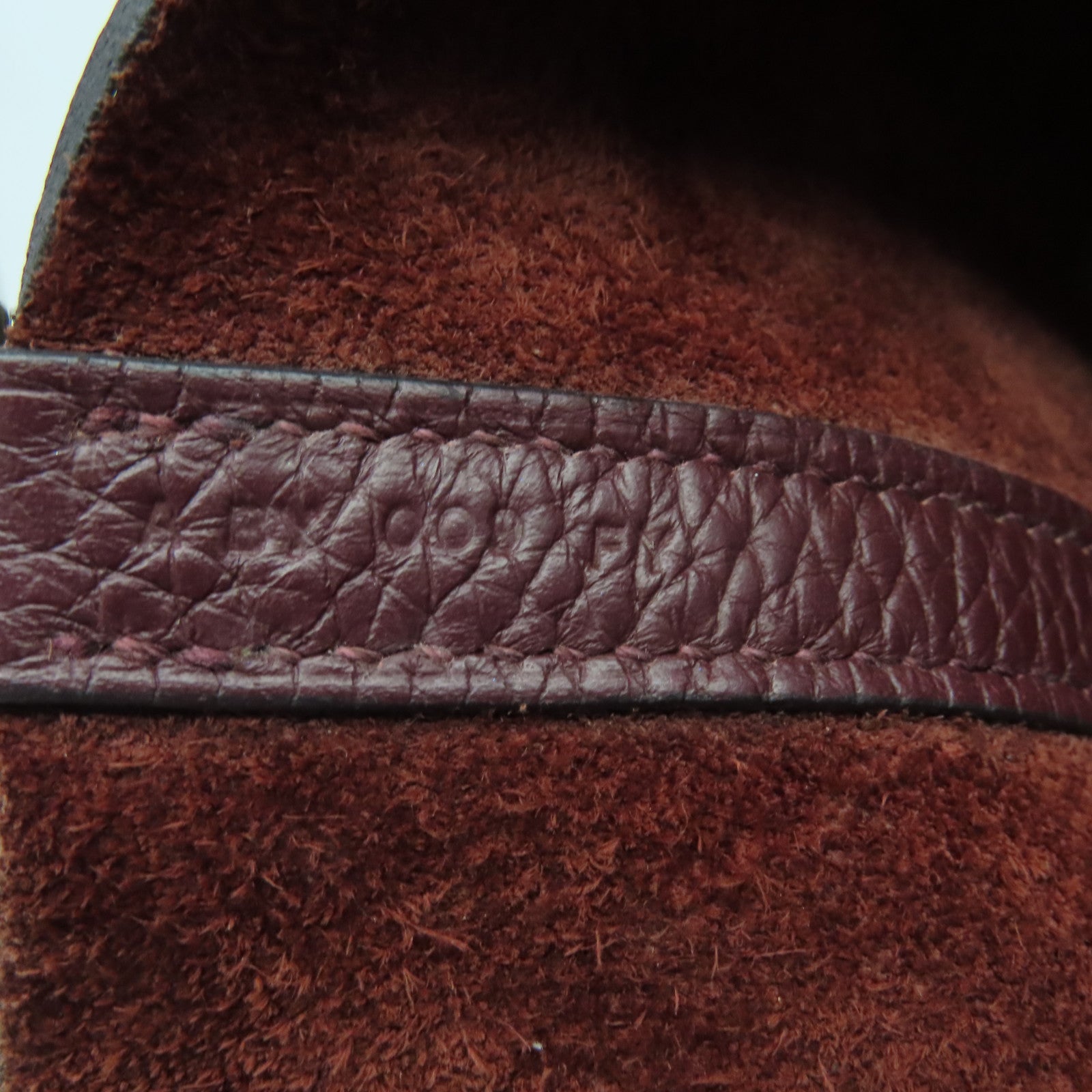 HERMES Clemence Leather Picotin PM Silver Button Handle Bag Rouge H Brown