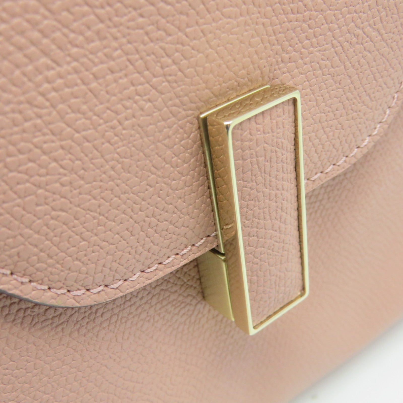 SELECTION 牛皮皮革Valextra Mini Textued 2Way Hand Bag手挽肩背兩用袋杏色