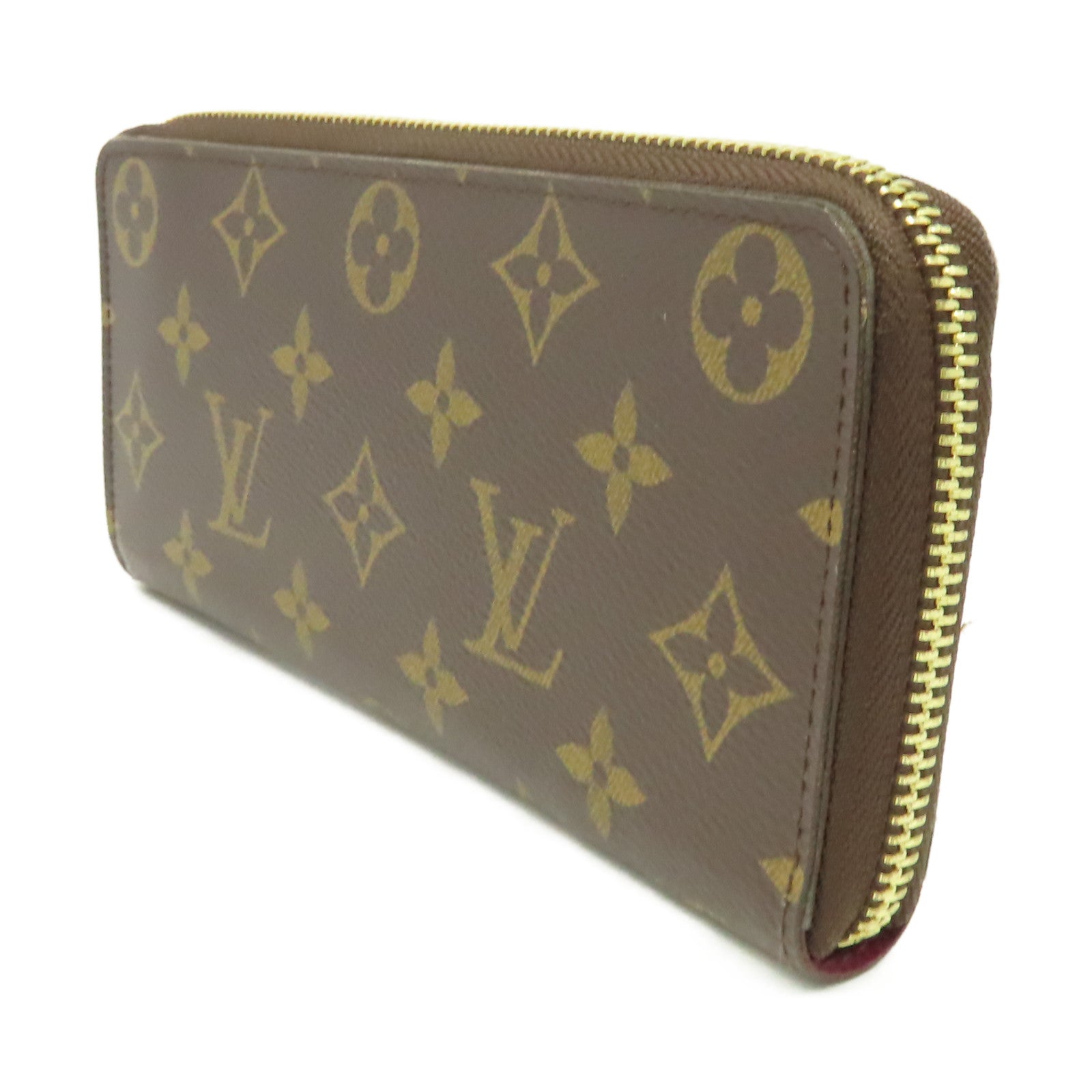 LOUIS VUITTON Monogram Clemence Round Long Wallet拉鏈長錢包啡色